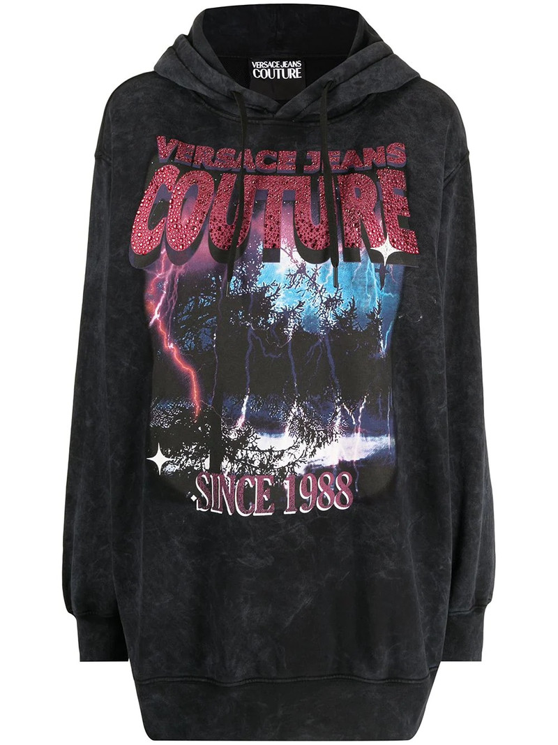graphic-print cotton hoodie 1