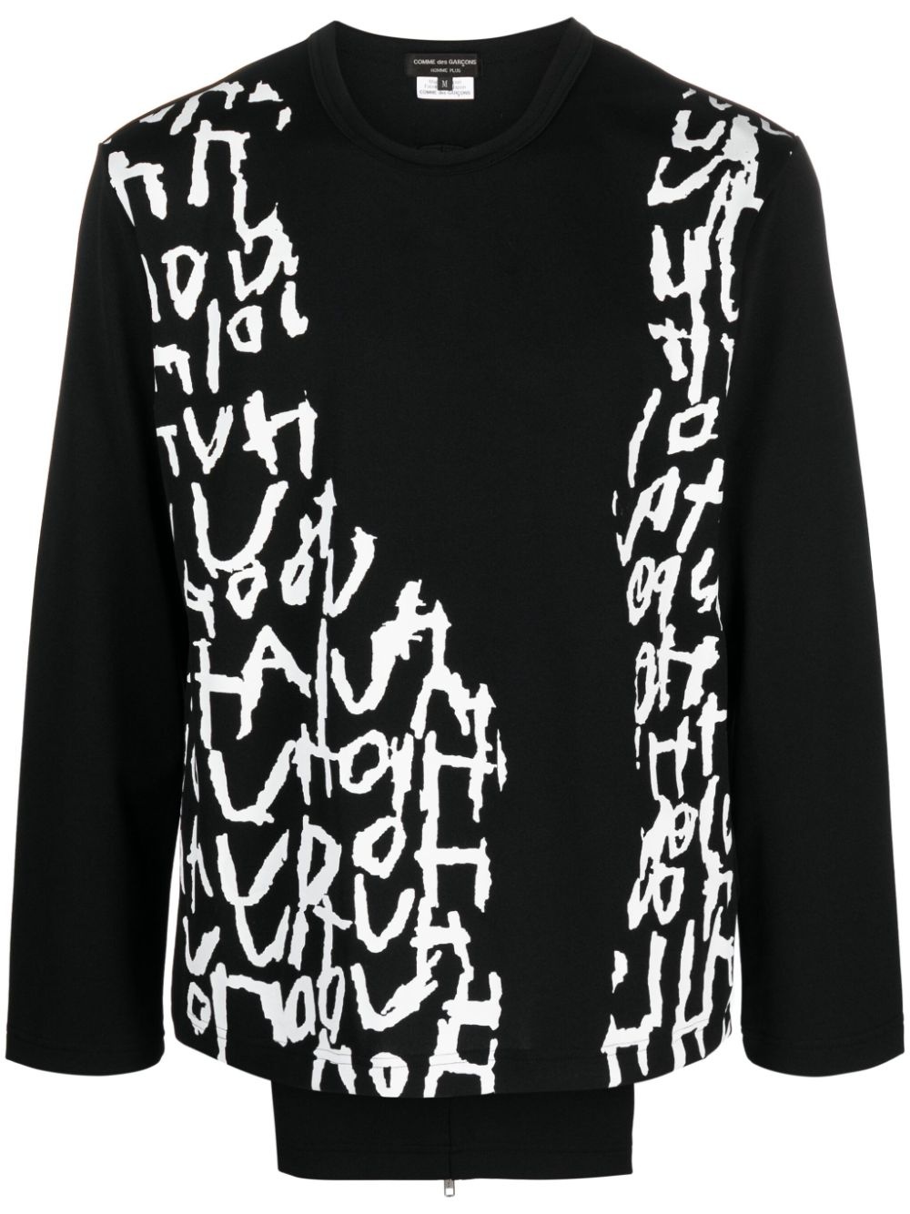 script-print long-sleeved jumper - 2