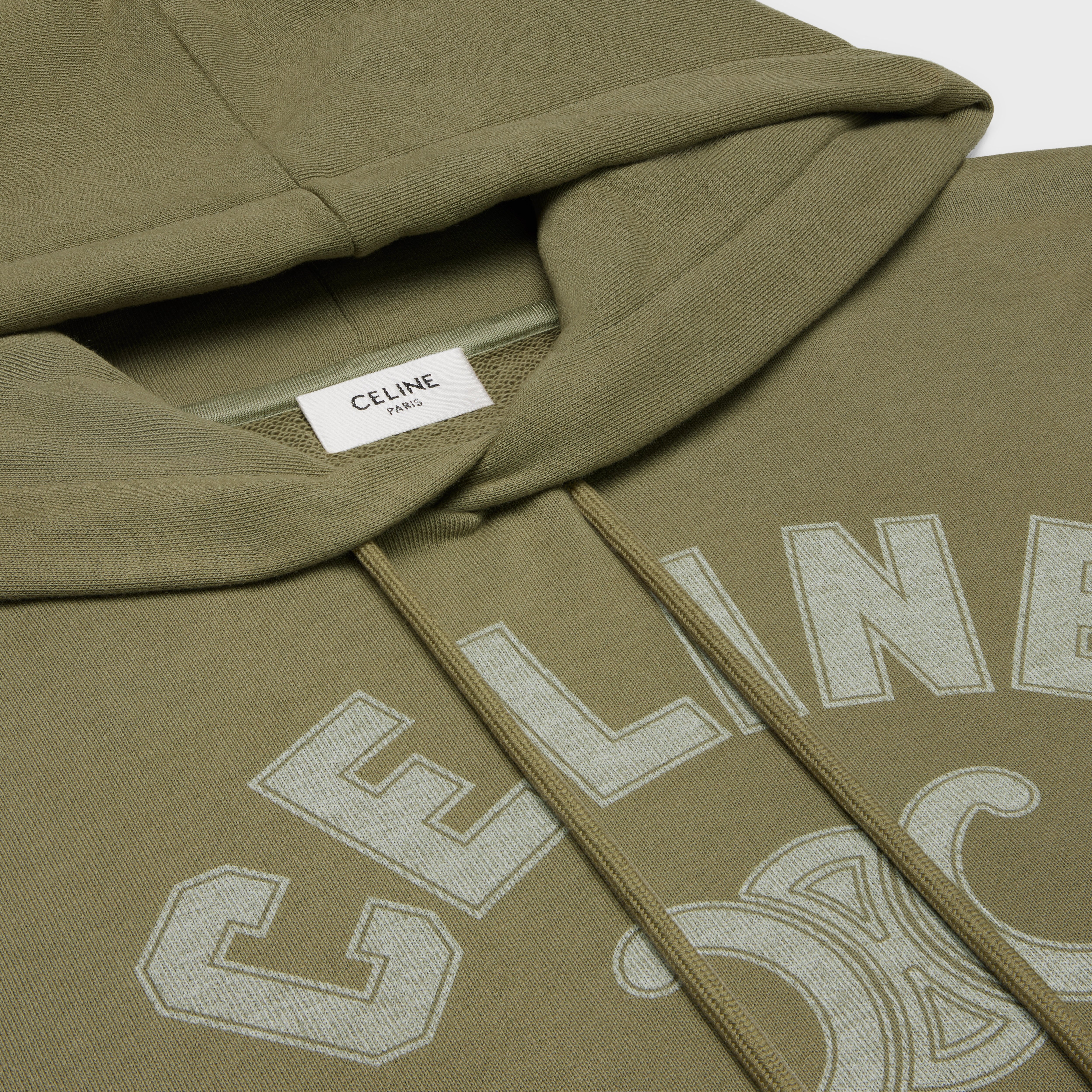 celine paris loose hoodie in cotton fleece - 3