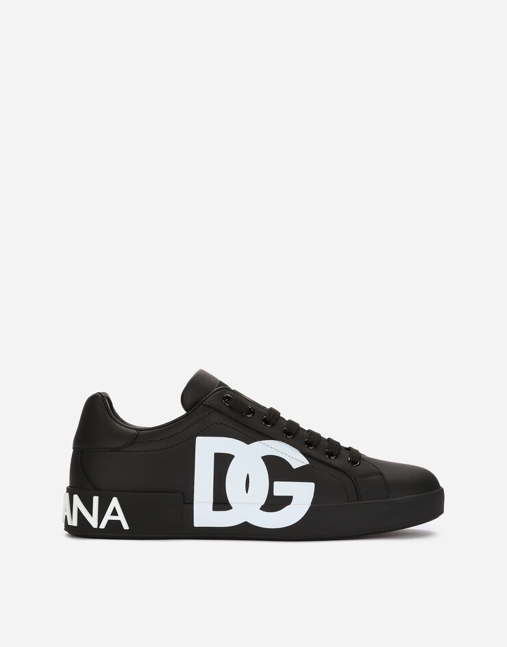 Calfskin nappa Portofino sneakers with DG logo print - 1