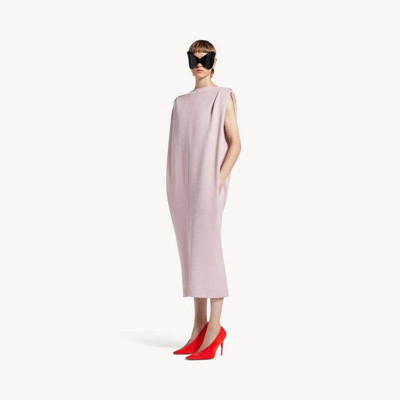 BALENCIAGA Women's Midi Sack Dress in Dusty Pink outlook