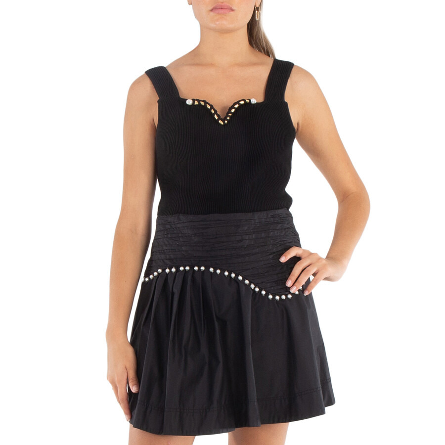 Aje Ladies Black Goldfoil Metal Bar Bodice - 3