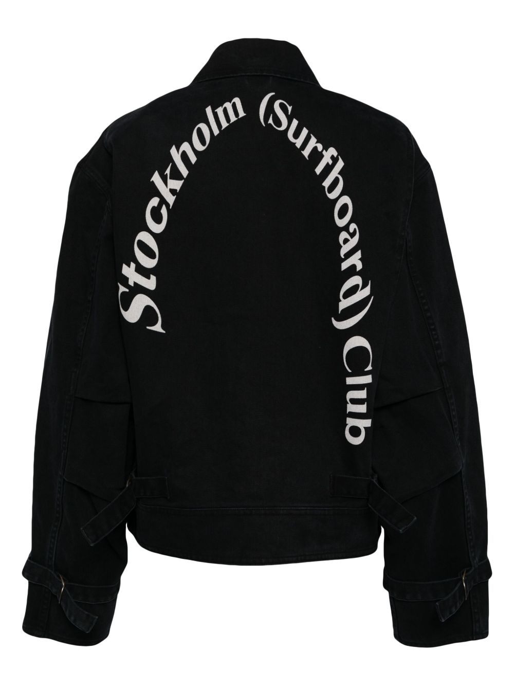 logo-print cotton jacket - 4