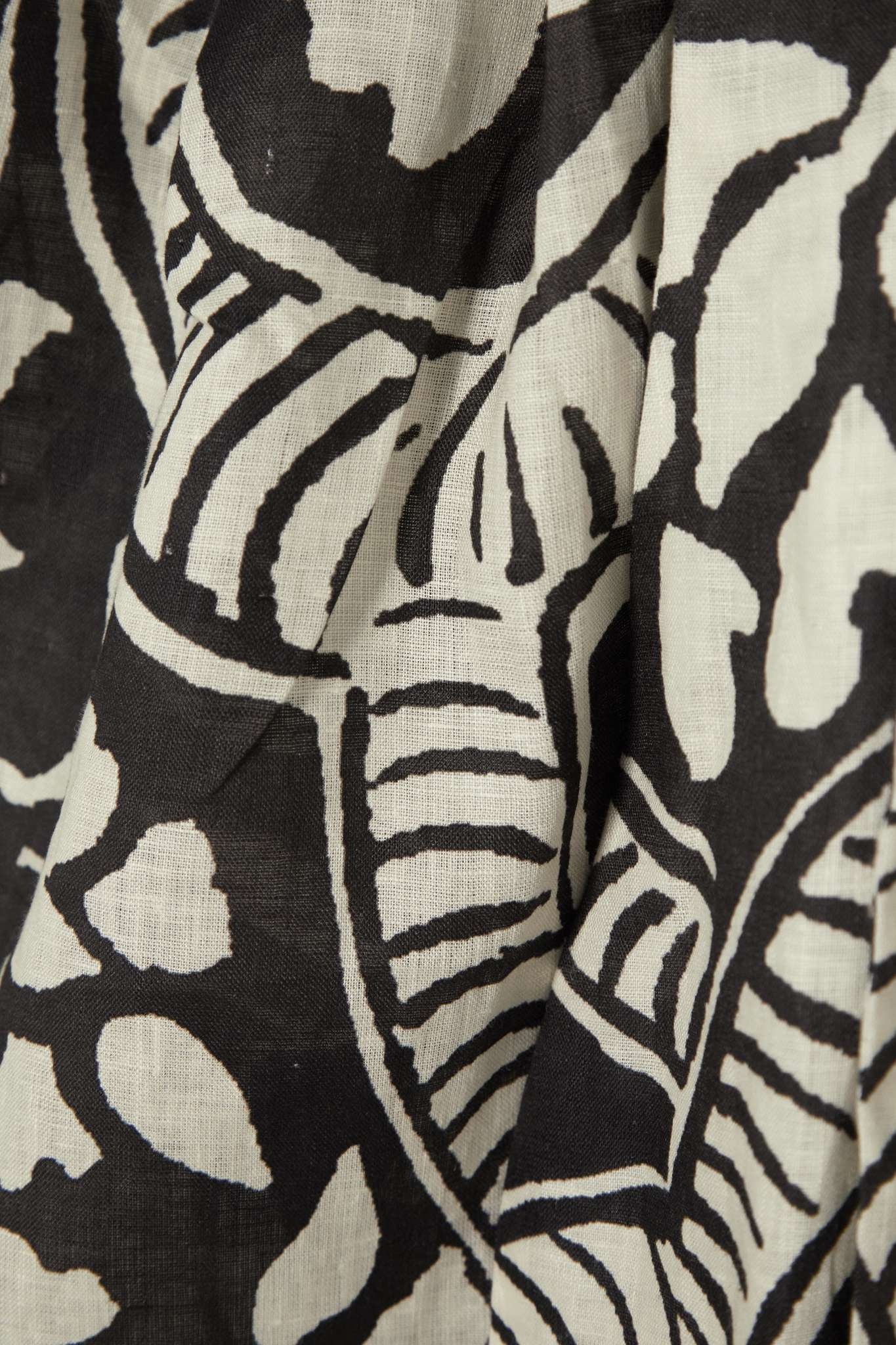 + NET SUSTAIN Zebra Found in India printed linen wrap midi skirt - 5