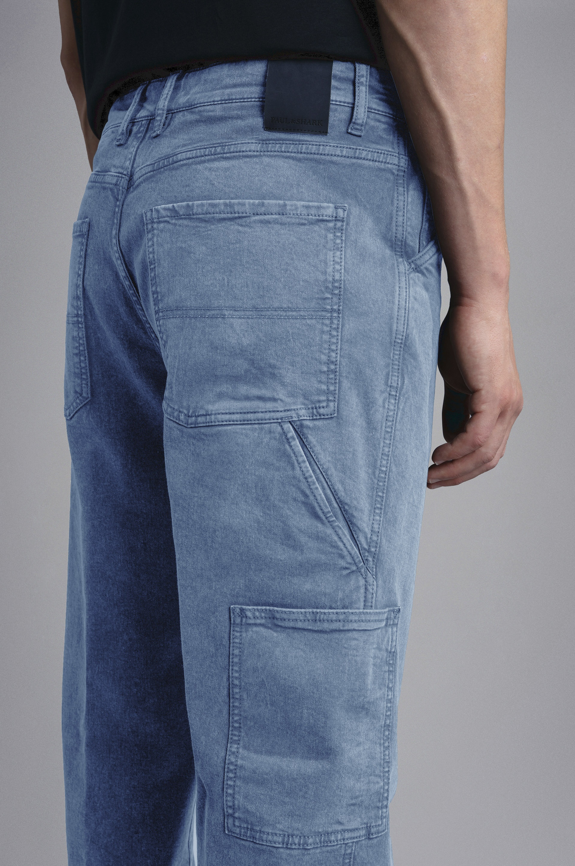 MARBLED DENIM CARPENTER TROUSERS - 4