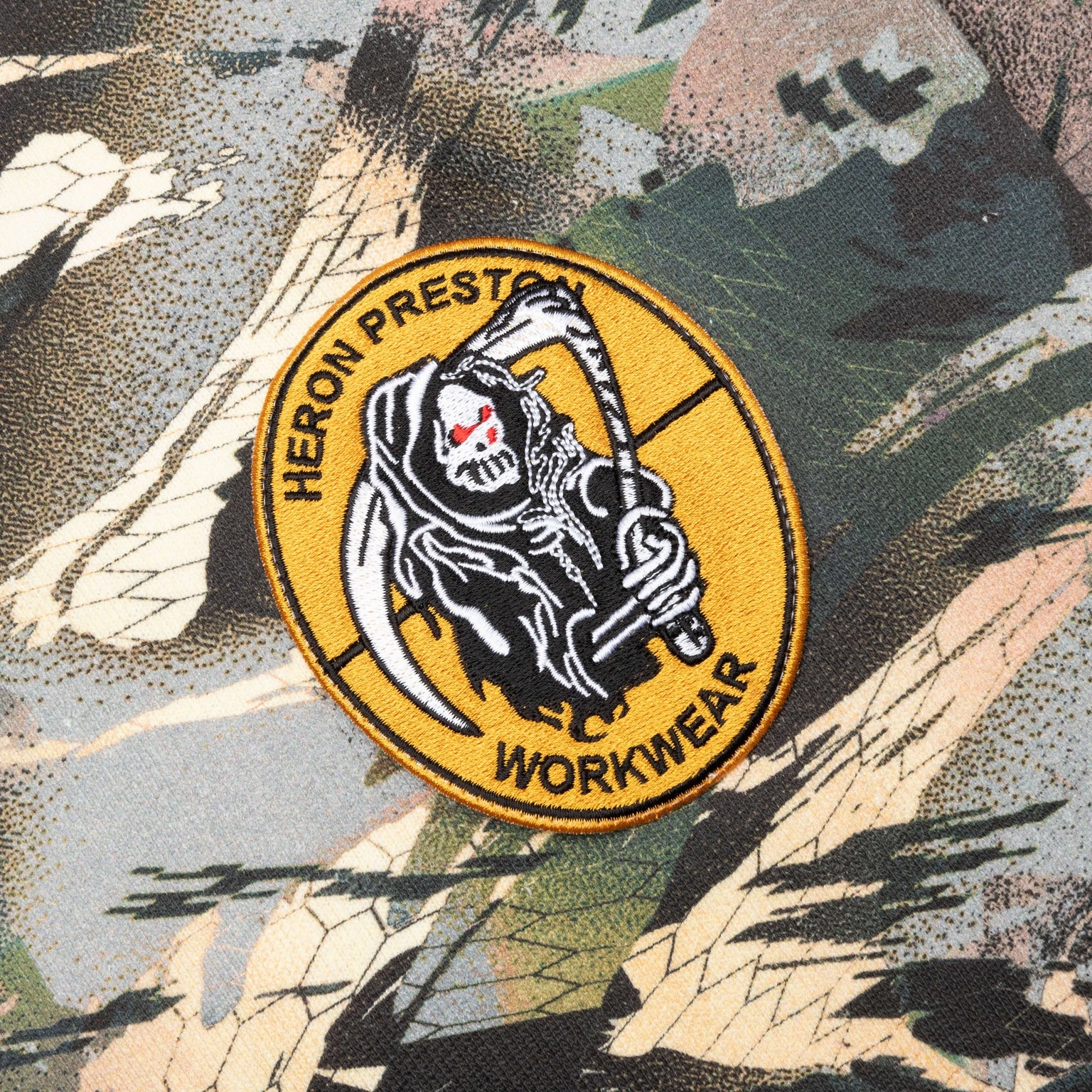 HERON PRESTON HOODIE CAMO FLAMING SLEEVE - CAMOUFLAGE GREEN - 3