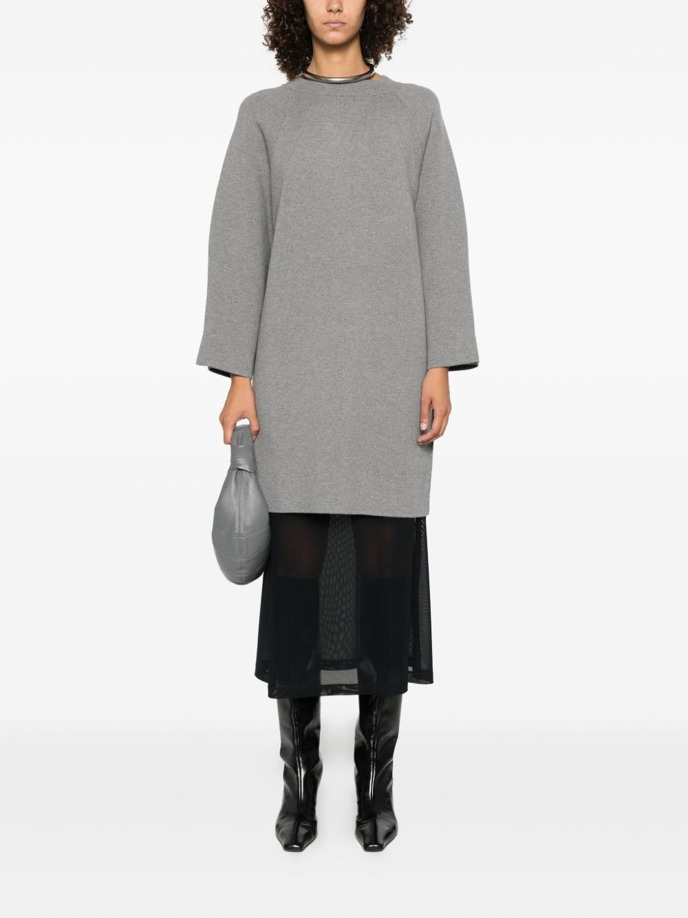 raglan-sleeve grey dress - 2