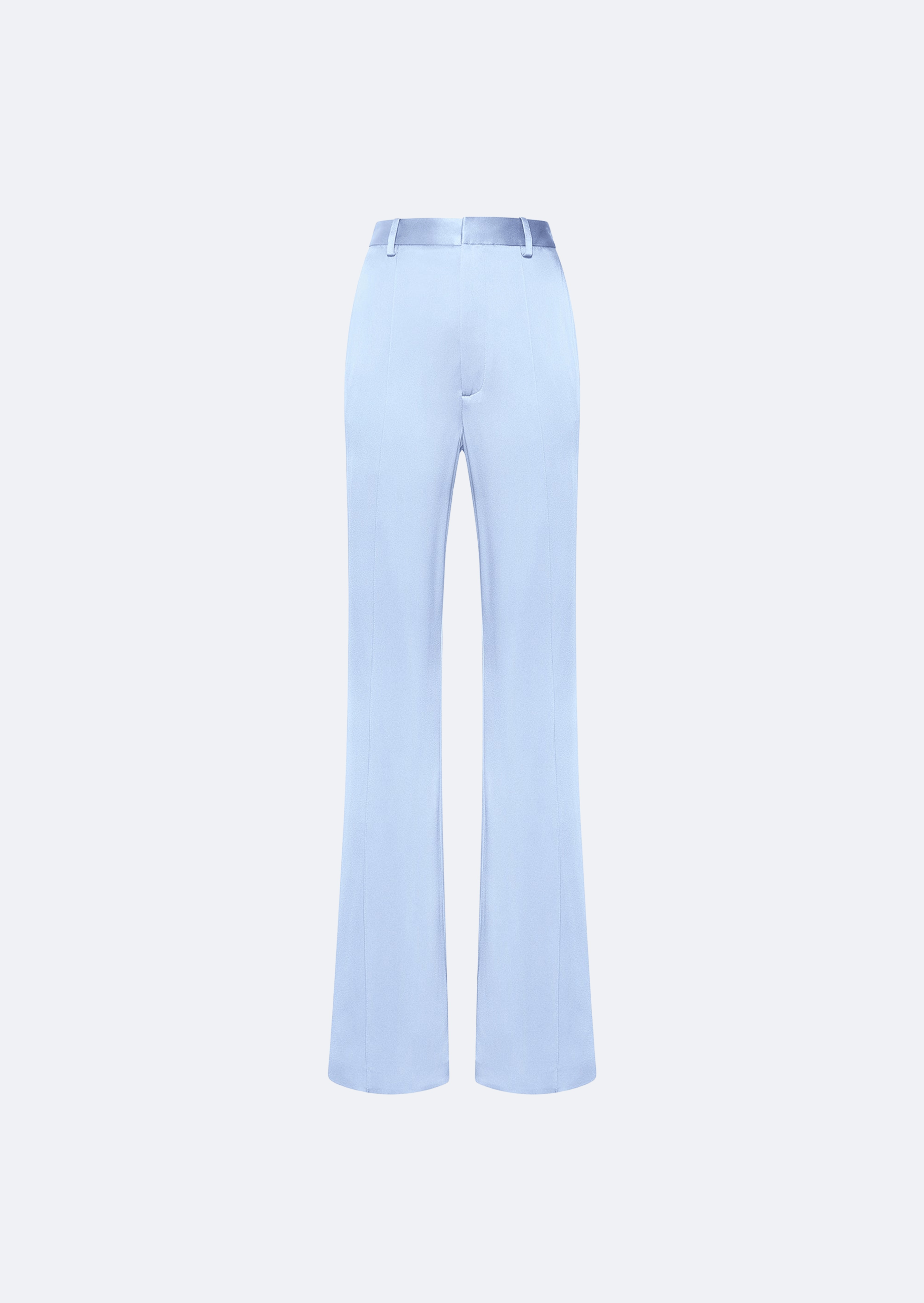 Satin High Waisted Flare Leg Pant - 1