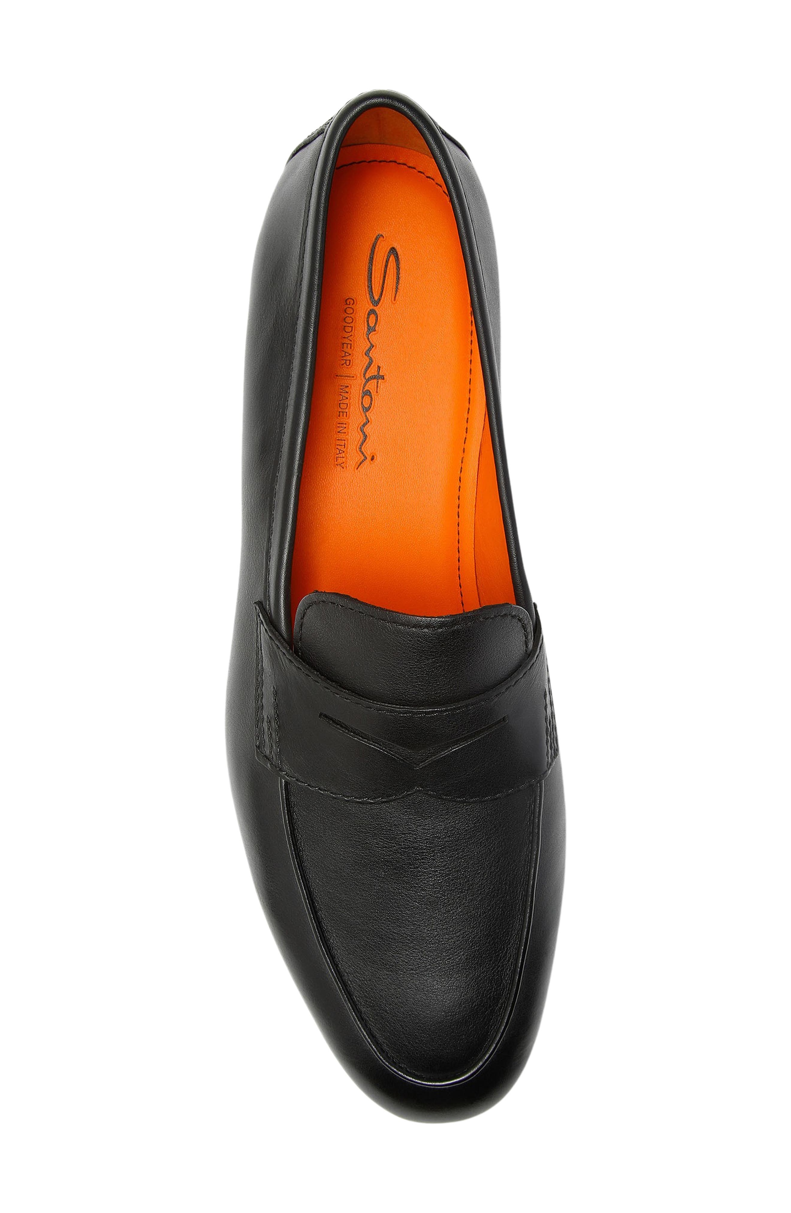 Santoni Carlos Penny Loafer in Black at Nordstrom - 3
