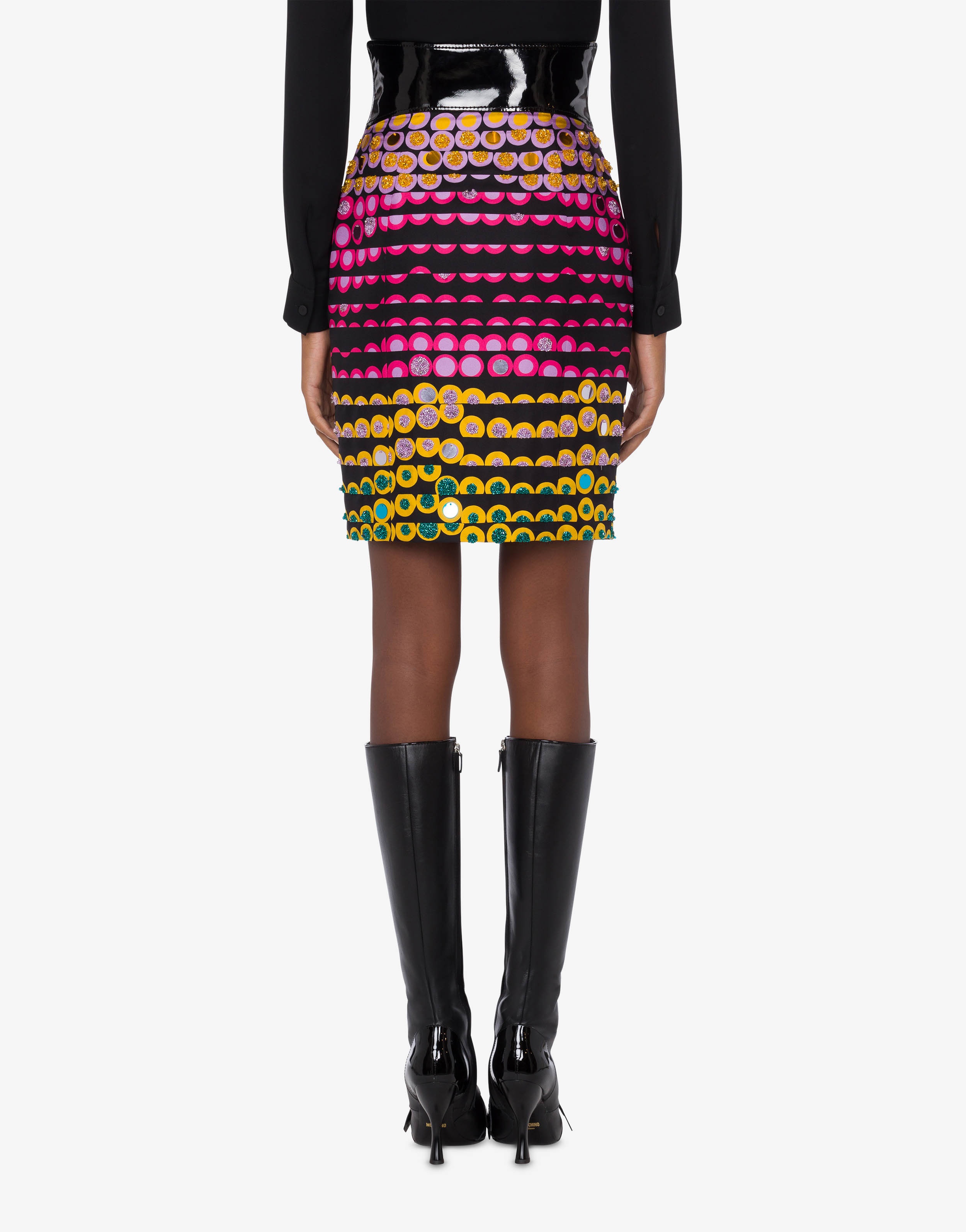 EMBROIDERED POLKA DOTS TWILL SKIRT - 3