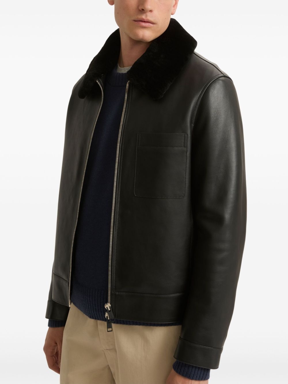 Shearling-collar jacket - 4