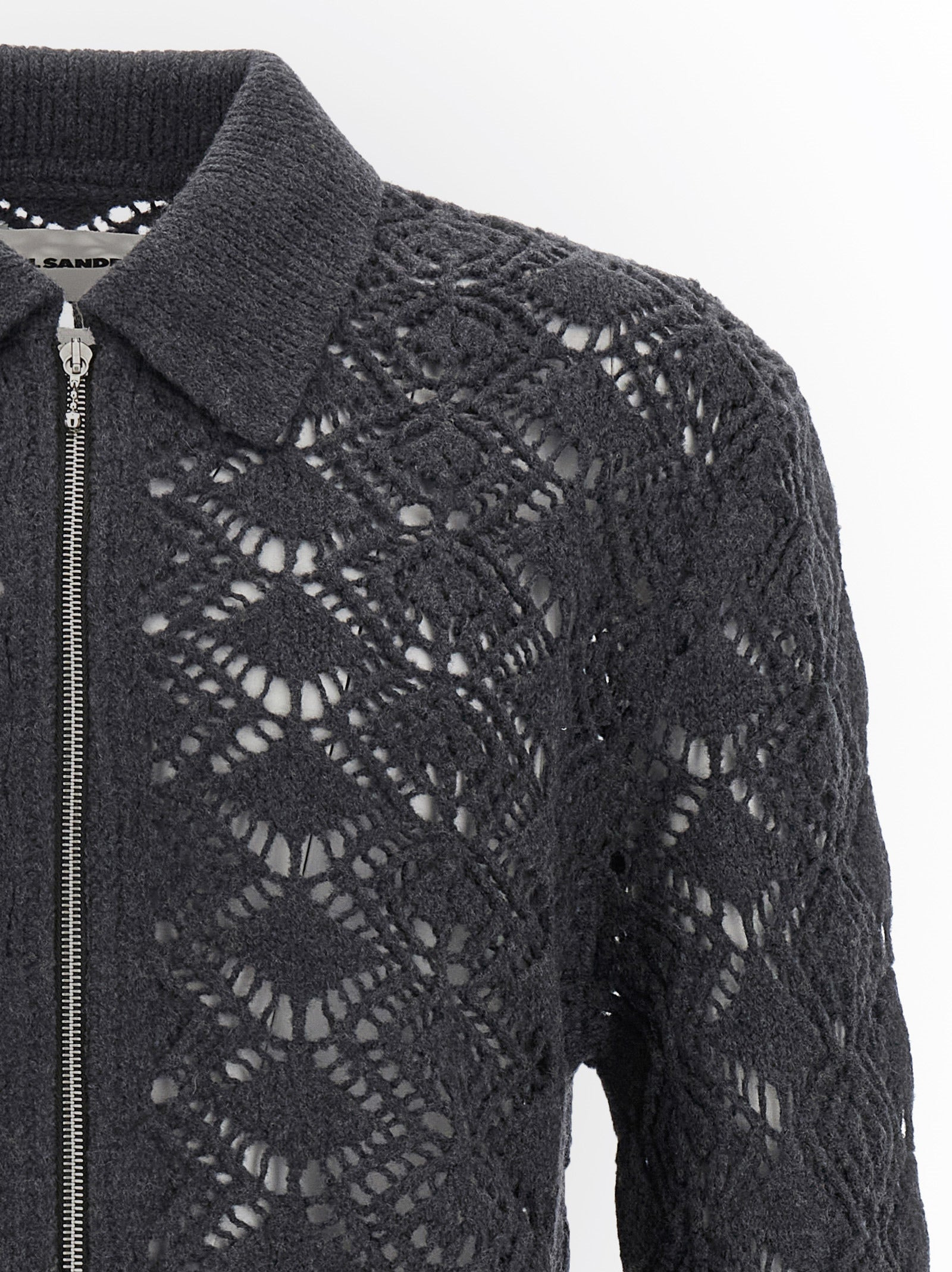 Jil Sander Men Openwork Wool Cardigan - 3