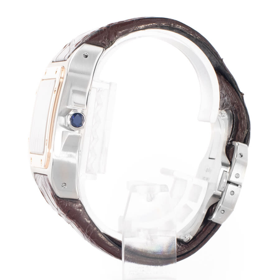Pre-owned Cartier Santos 100 Automatic Silver Dial Men's Watch W20107X7 - 5