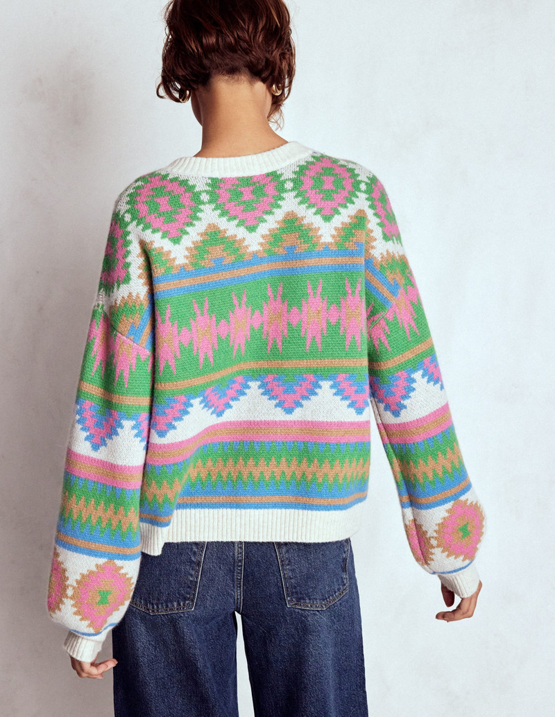 Abi Jacquard Cardigan-Multi Aztec 4