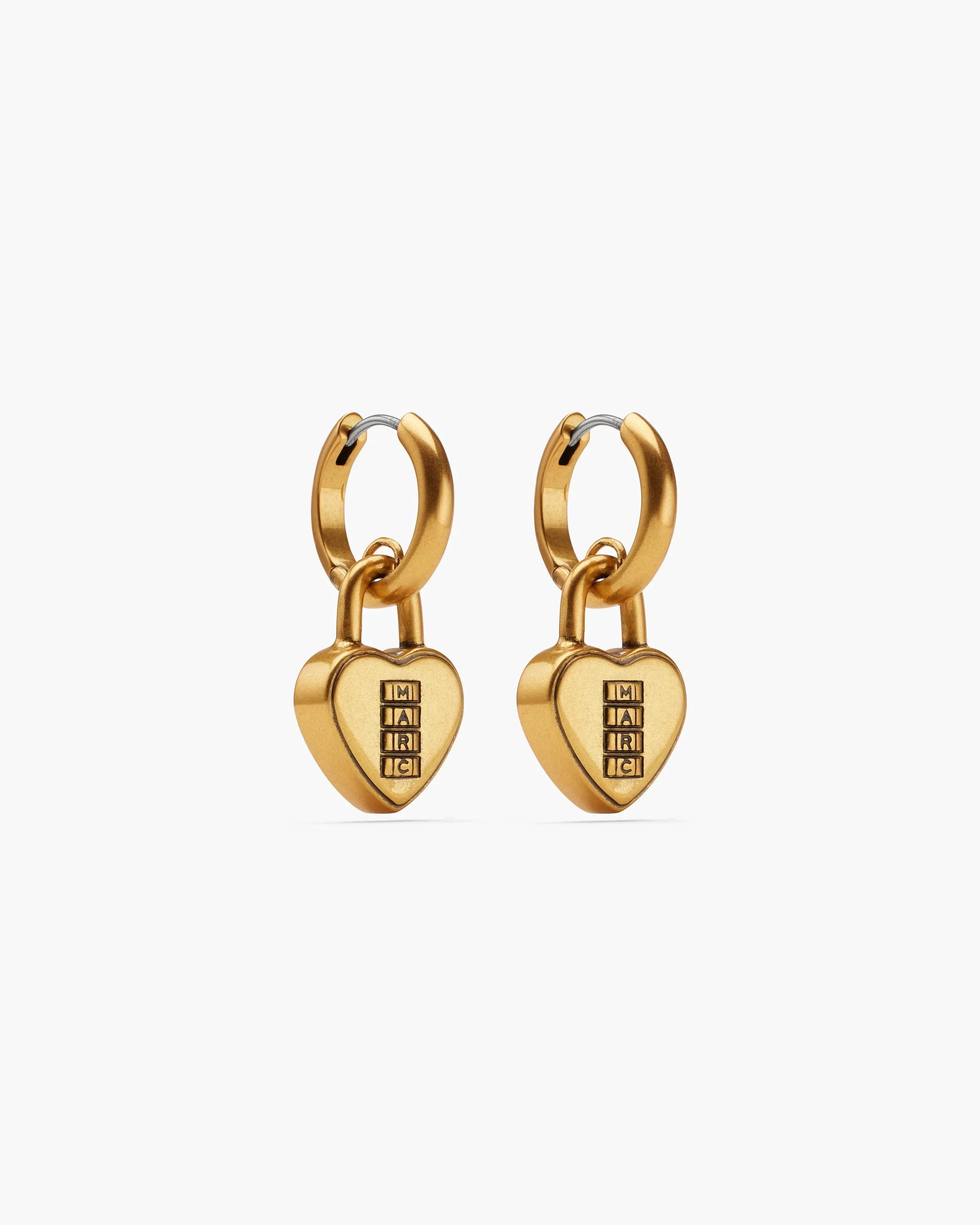 HEART PADLOCK EARRINGS - 1