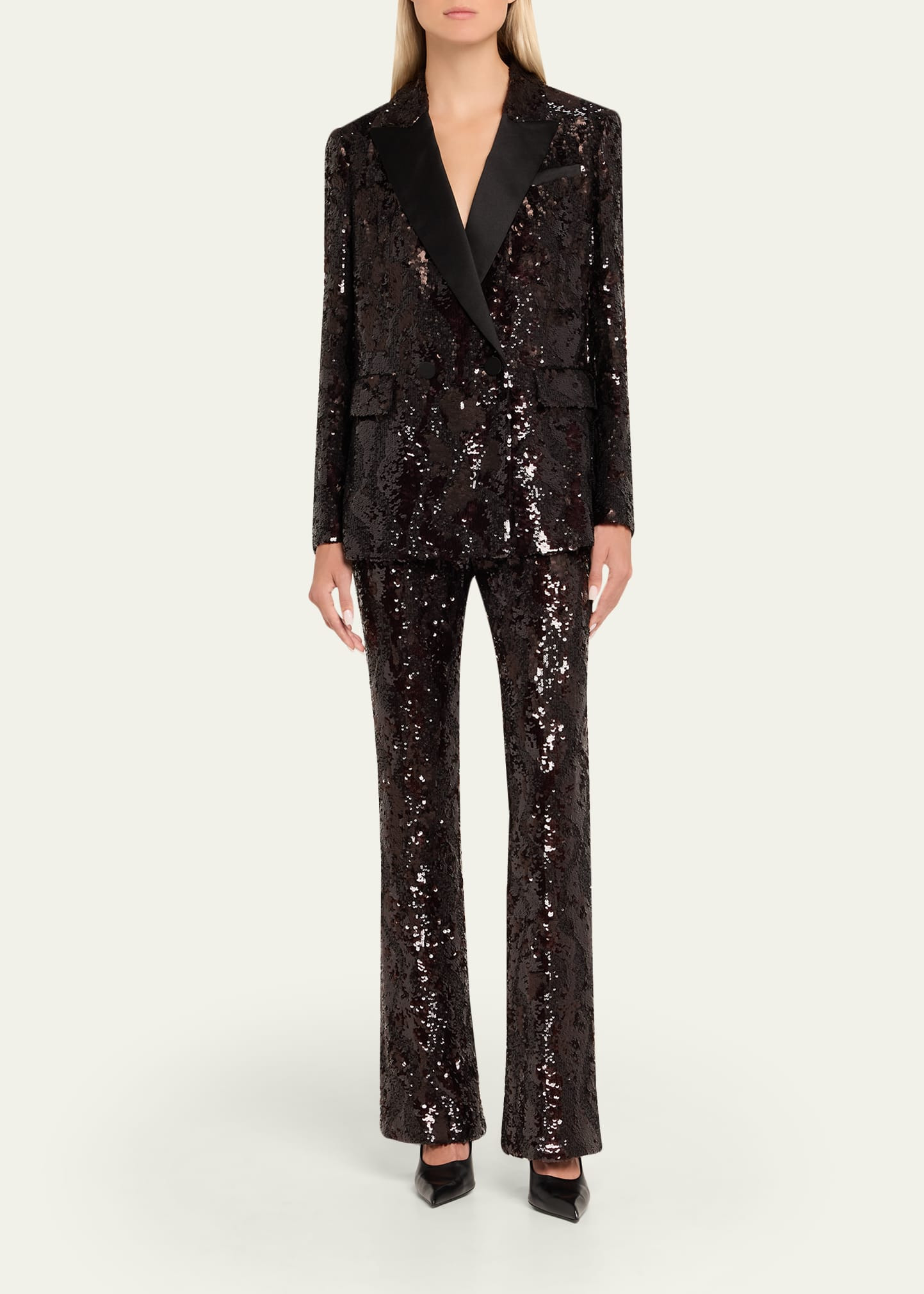 Collier Sequined Skinny Flare Pants - 2