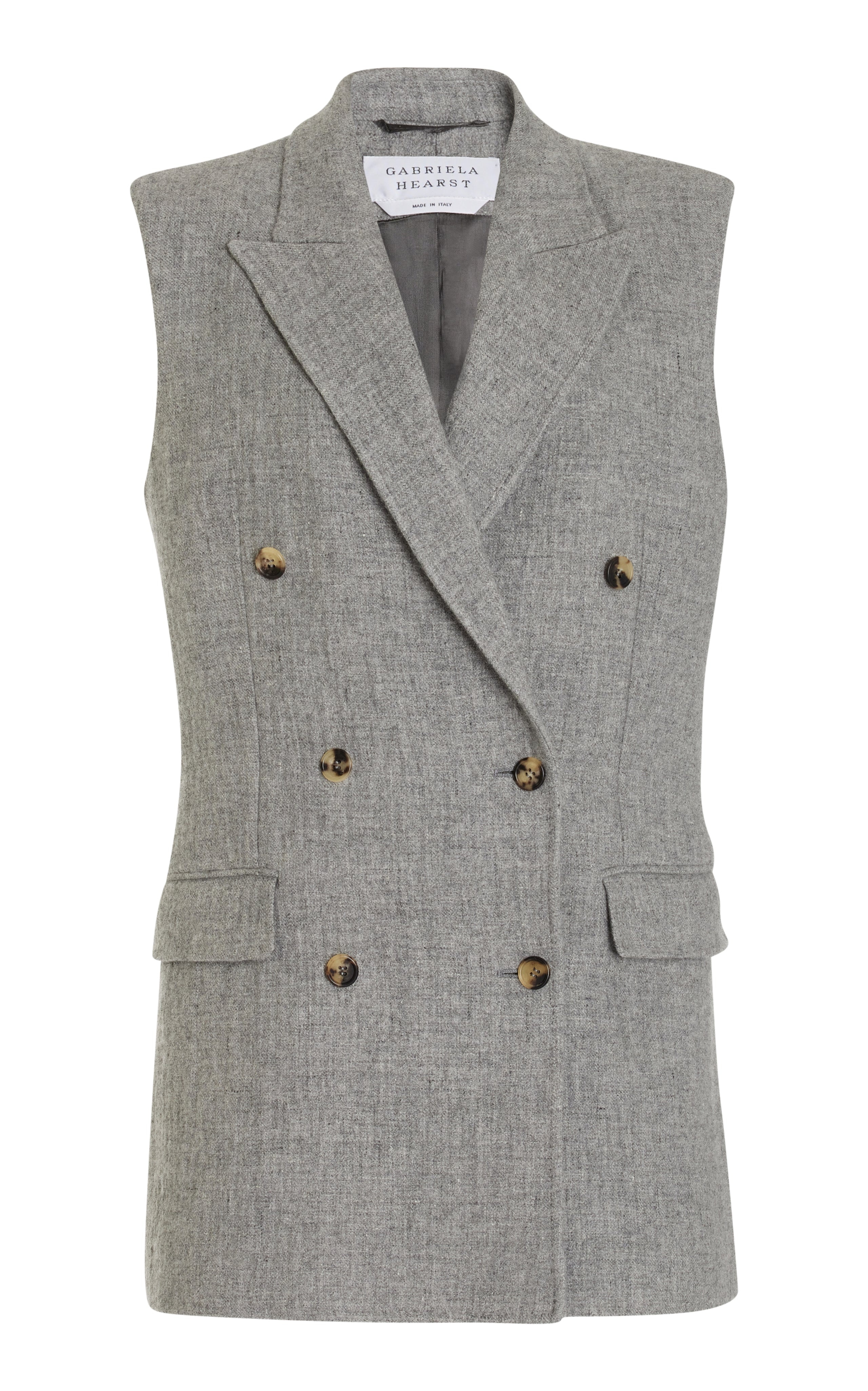 Mayte Vest in Light Grey Cashmere Linen - 1
