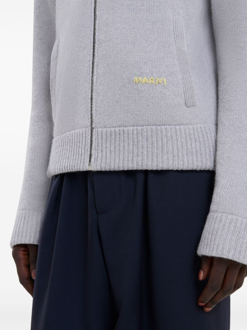 logo-embroidered cardigan - 6