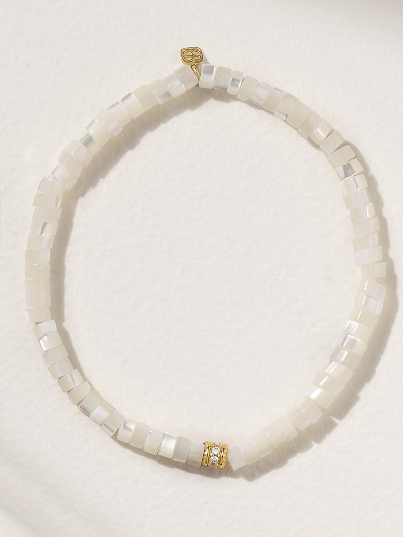 14-karat Gold, Mother-of-pearl And Diamond Bracelet 1