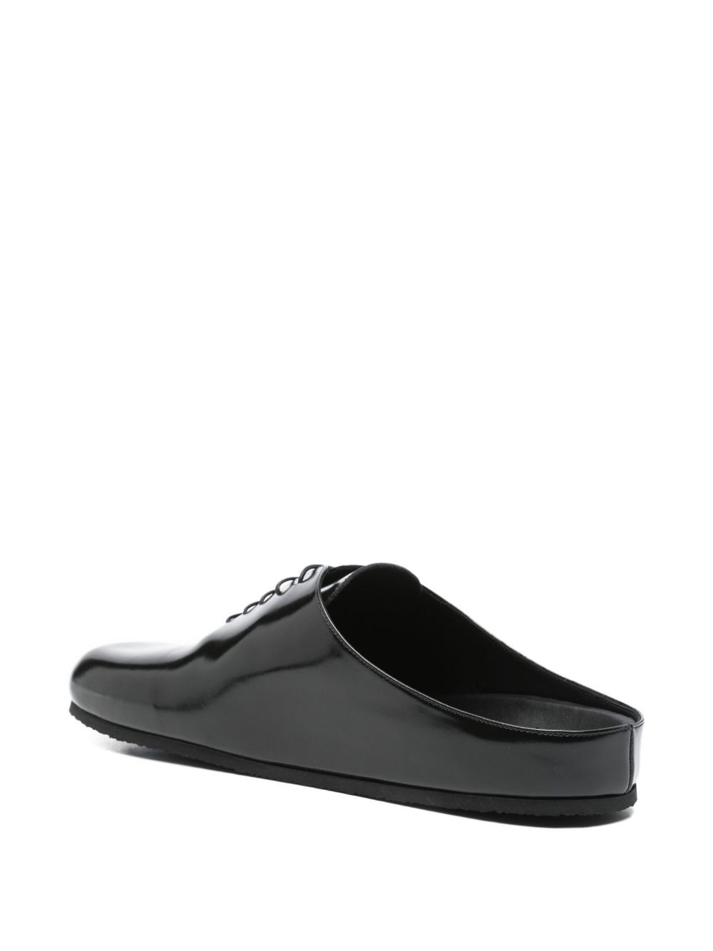 lace-up patent leather mules - 3