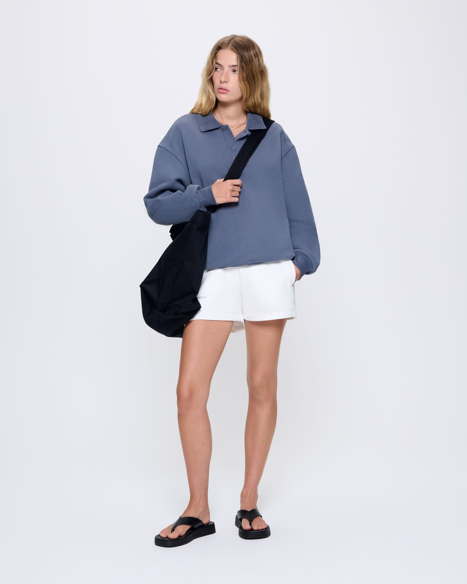 Womens DNA Heavyweight Polo Sweatshirt - Atmosphere Grey - 3