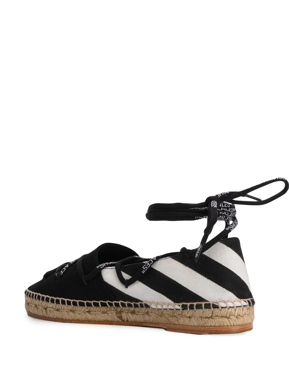 diagonal stripe tie espadrilles - 3