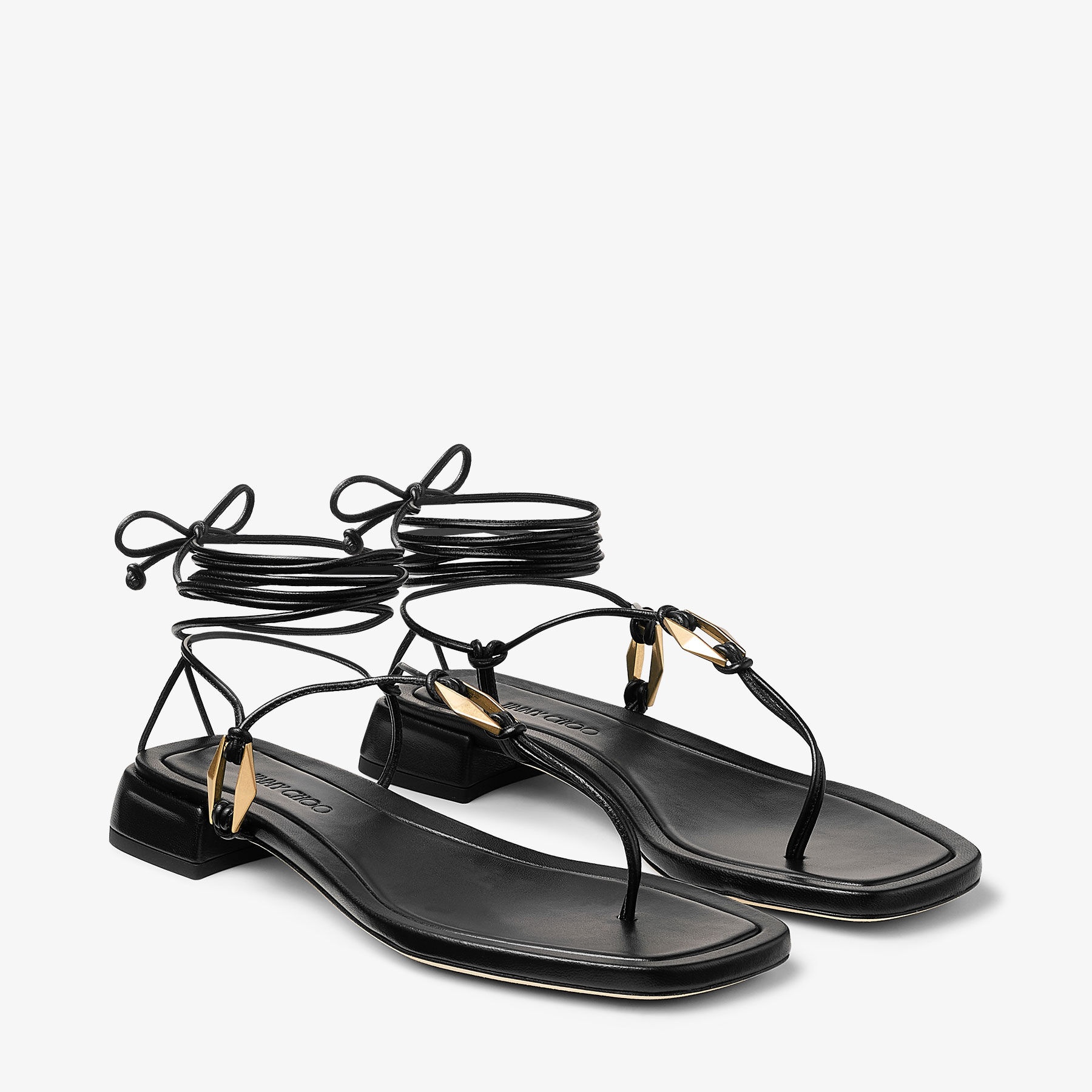 JIMMY CHOO Jimmy Choo Woman Black Nappa Leather Onyxia Thong