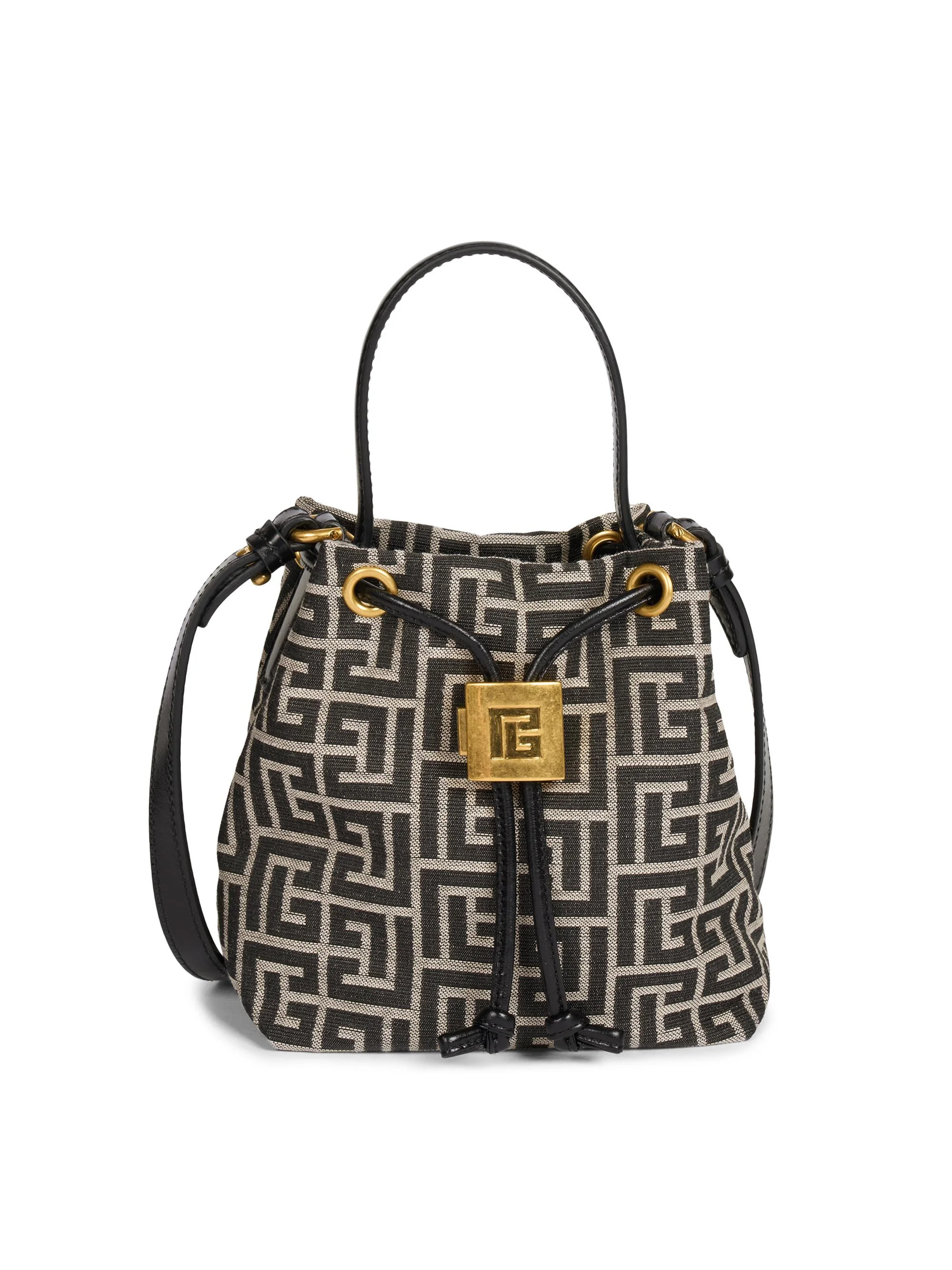 Women's Pulse Monogram Jacquard Bucket Bag - Ivoire Noir - 1
