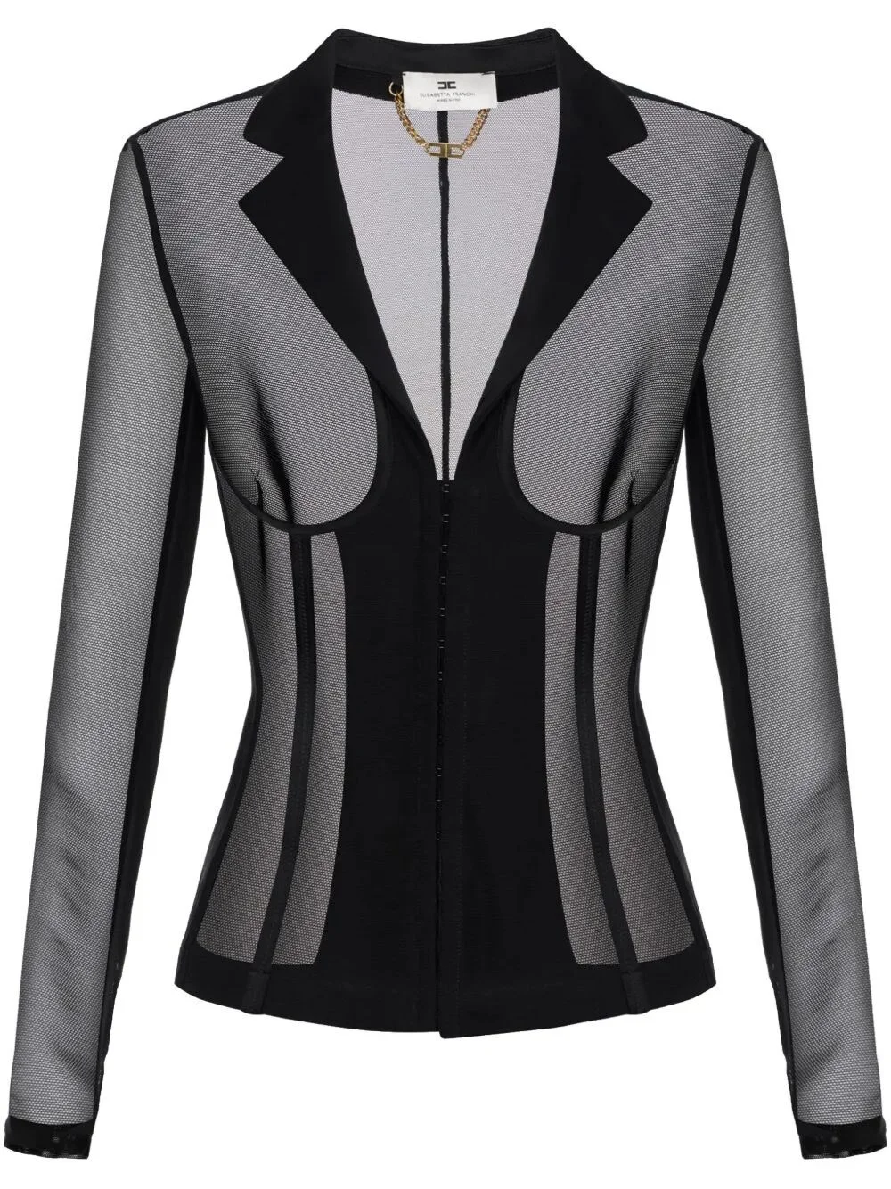 The Classic Blazer Jacket by Elisabetta Franchi is a must-have piece in the modern wardrobe. Crafted - 1
