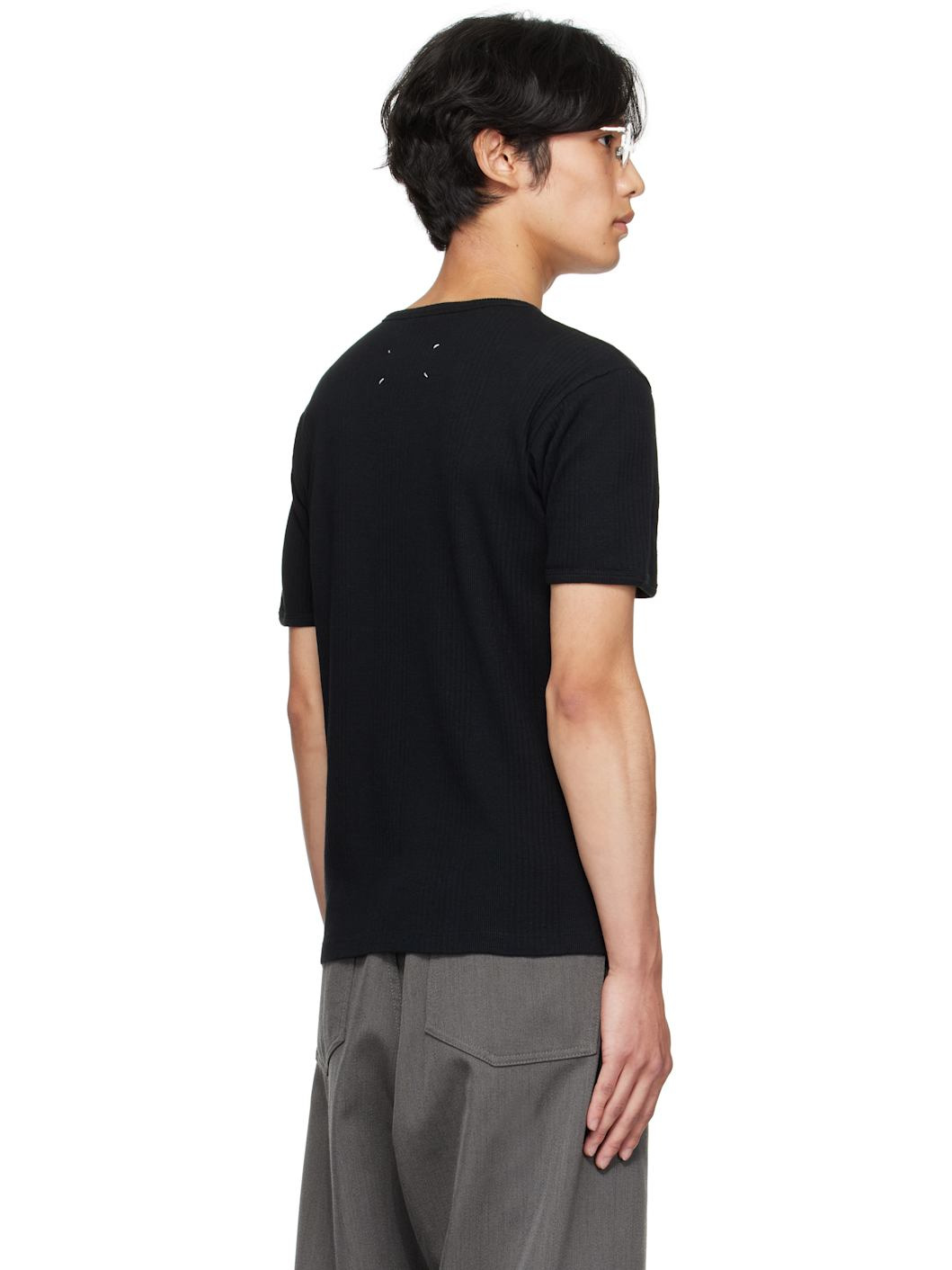 Black Ribbed T-shirt - 3