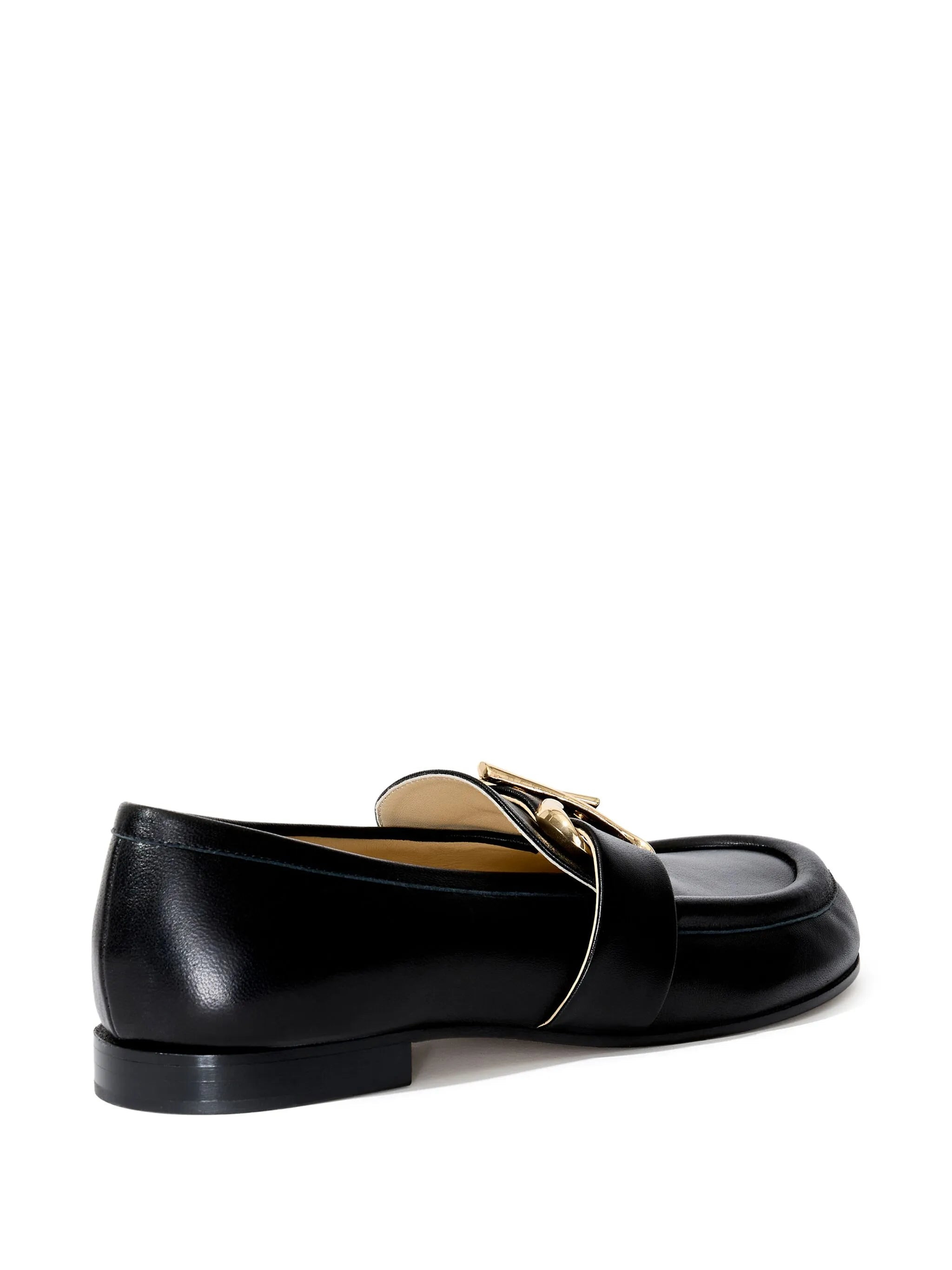 monogram-plaque leather loafers - 3