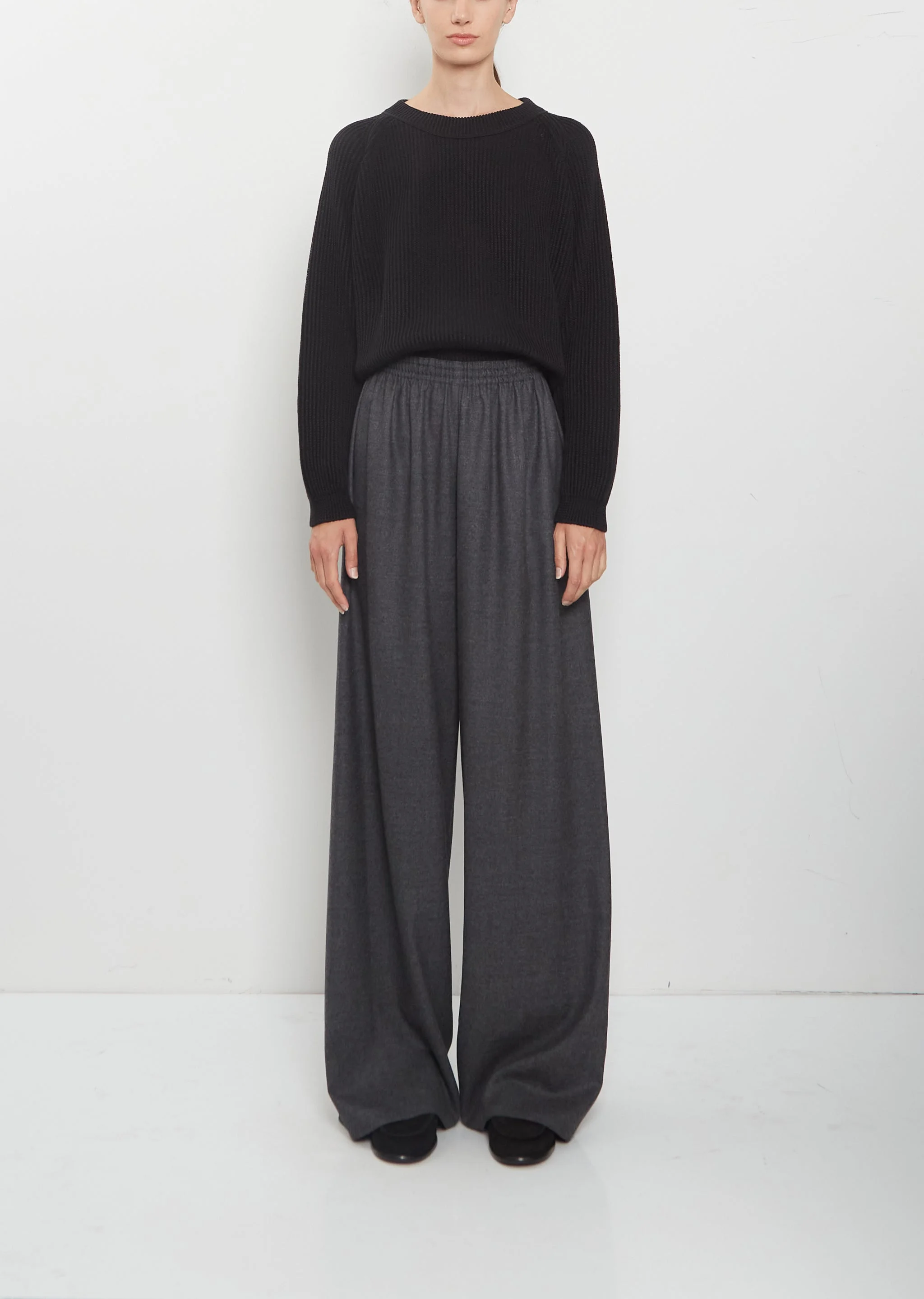 Wool Flannel Pajama Pants — Medium Grey - 1