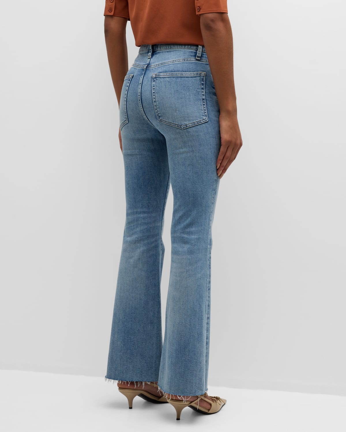 Le Easy Flare Raw Fray Jeans - 4