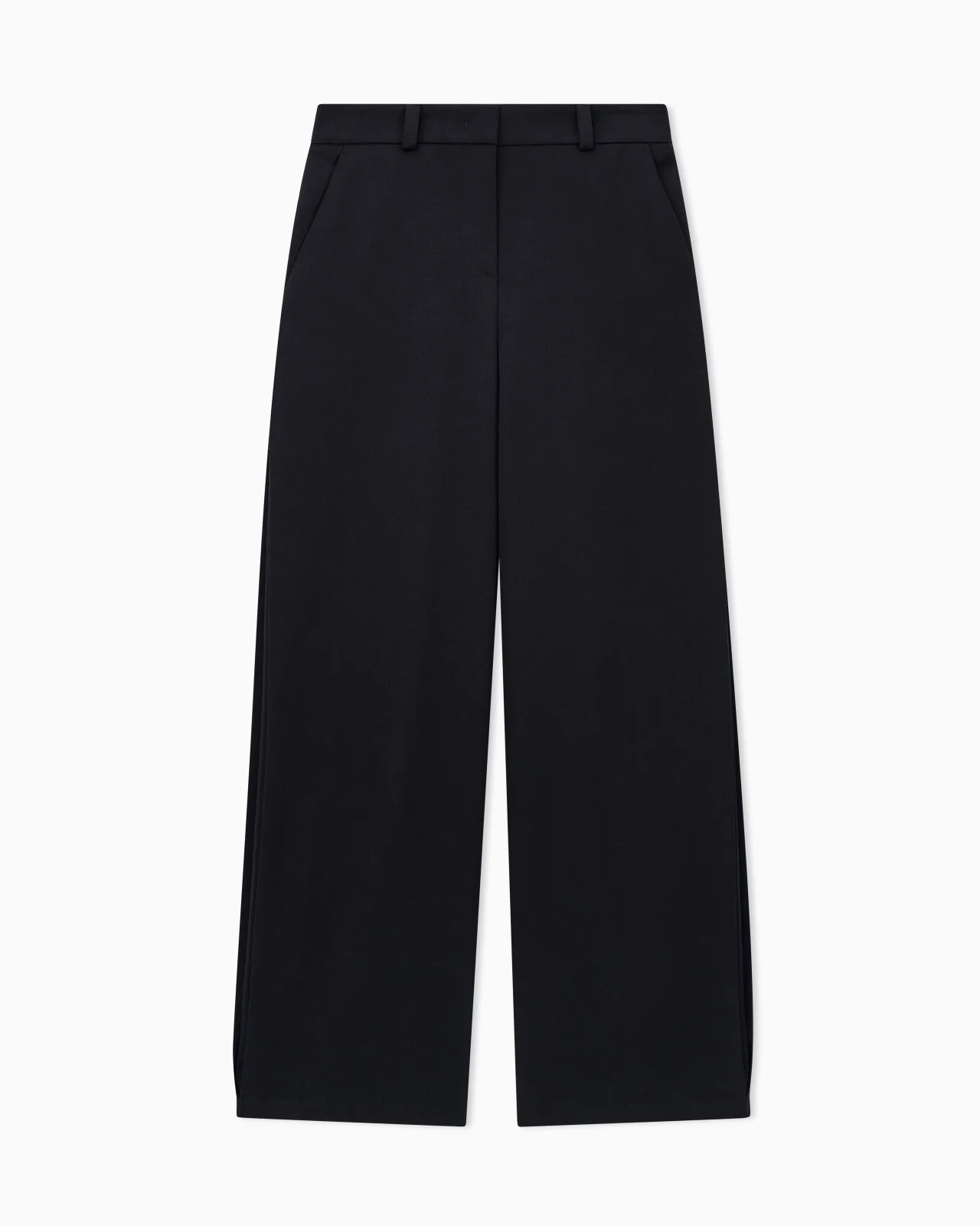 FLAT FRONT TUXEDO WOOL TROUSERS WITH A HIDDEN SIDE PLEAT - 1