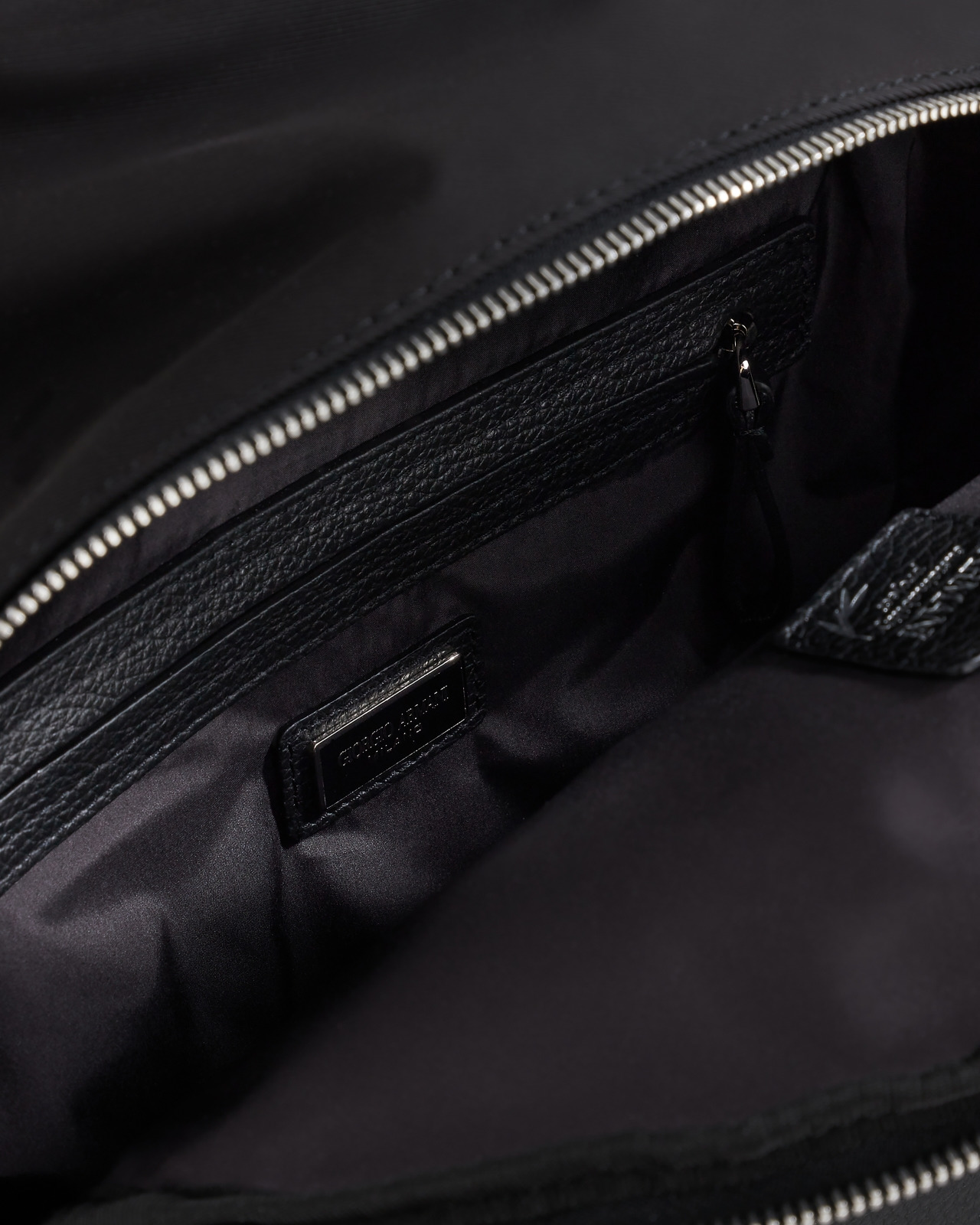 Recycled-nylon and pebbled-leather backpack - 4