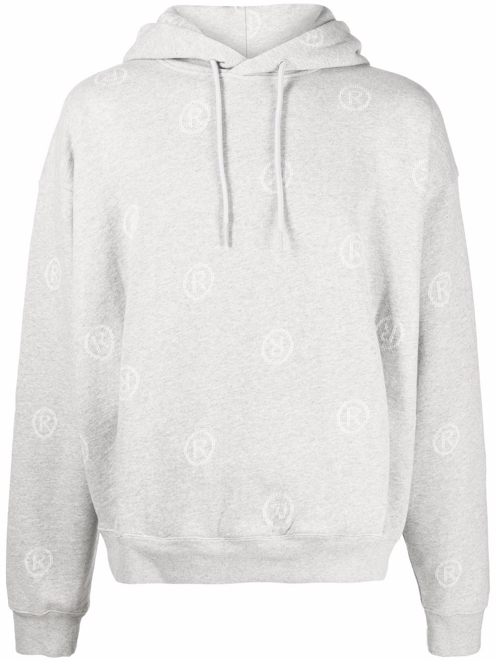 monogram-print pullover hoodie - 1