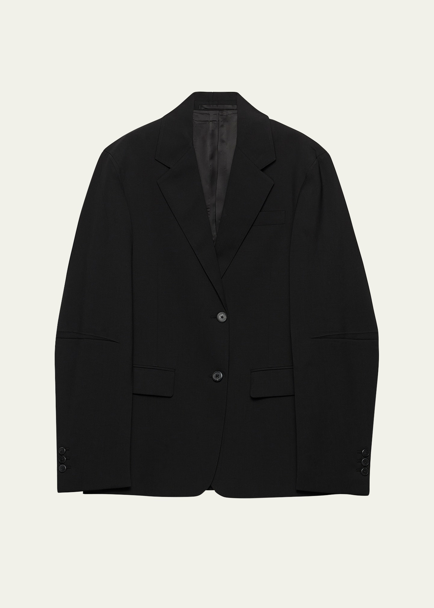Superfine Wool Single-Breasted Blazer - 1