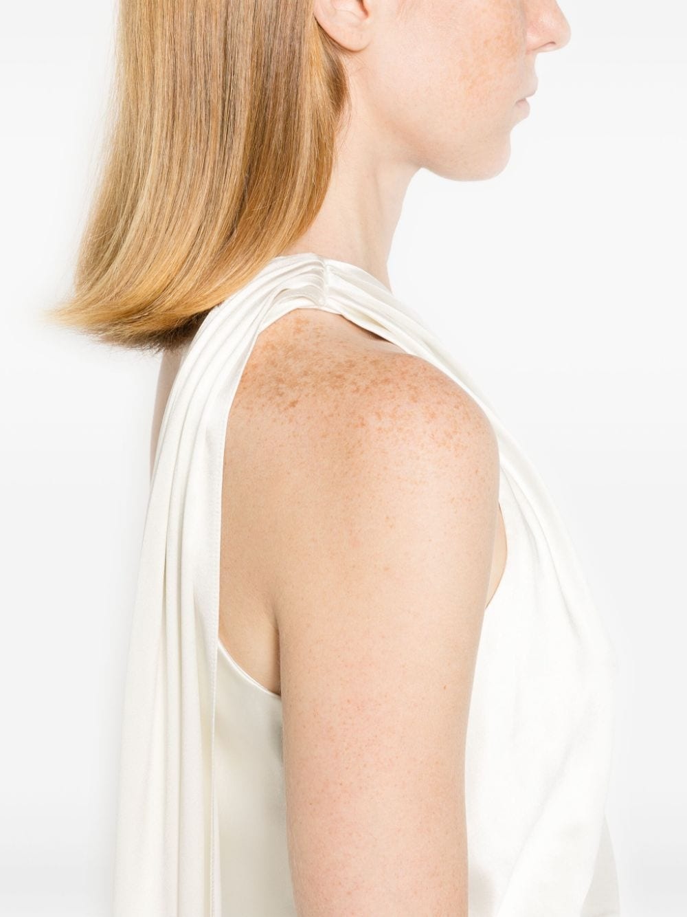 【関税&送料込】Max Mara Pamela Satin One-Shoulder Dress Bridal Pamela draped silk satin gown in white - Max Mara
