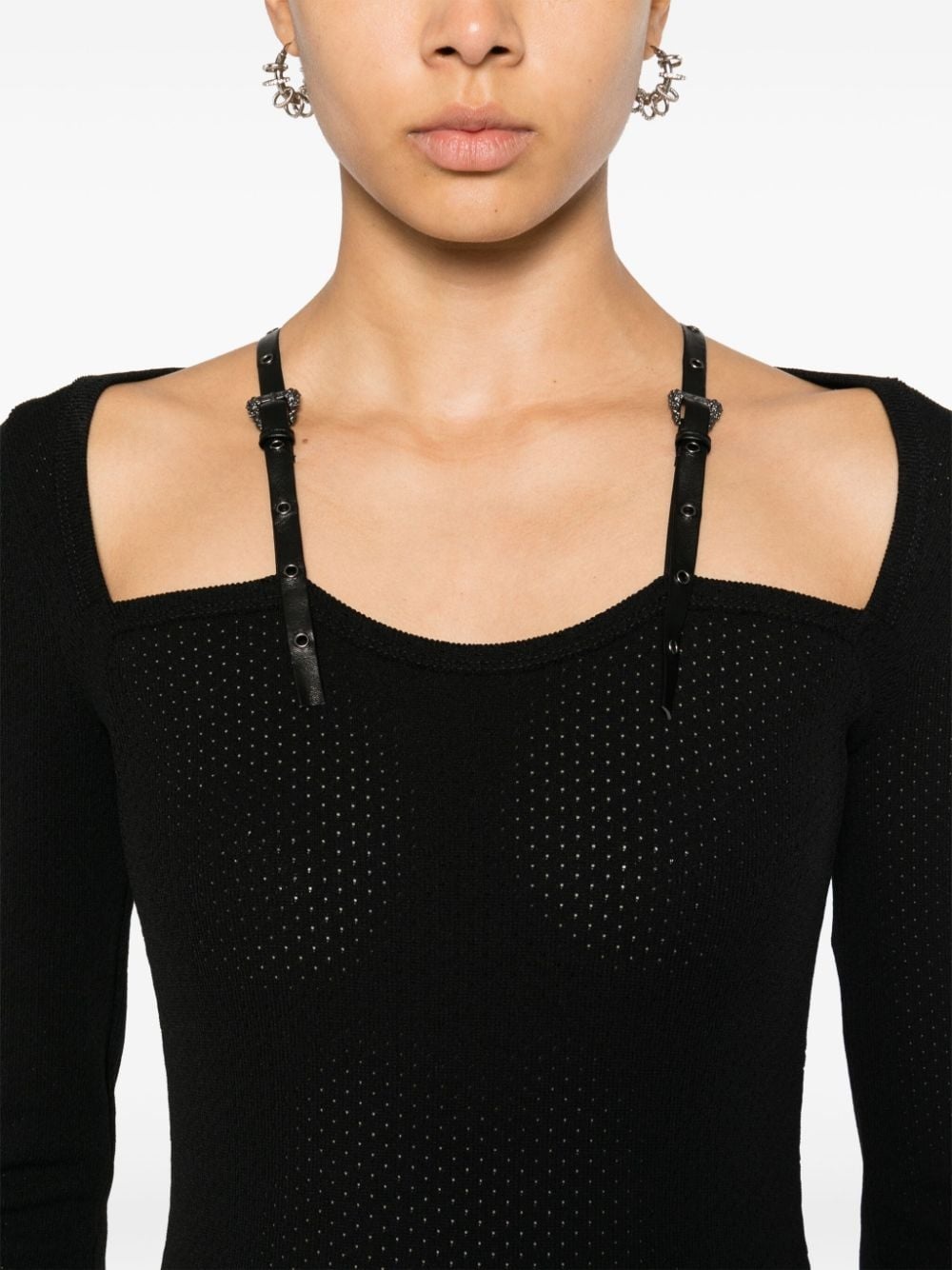 Baroque-buckles knitted midi dress - 5