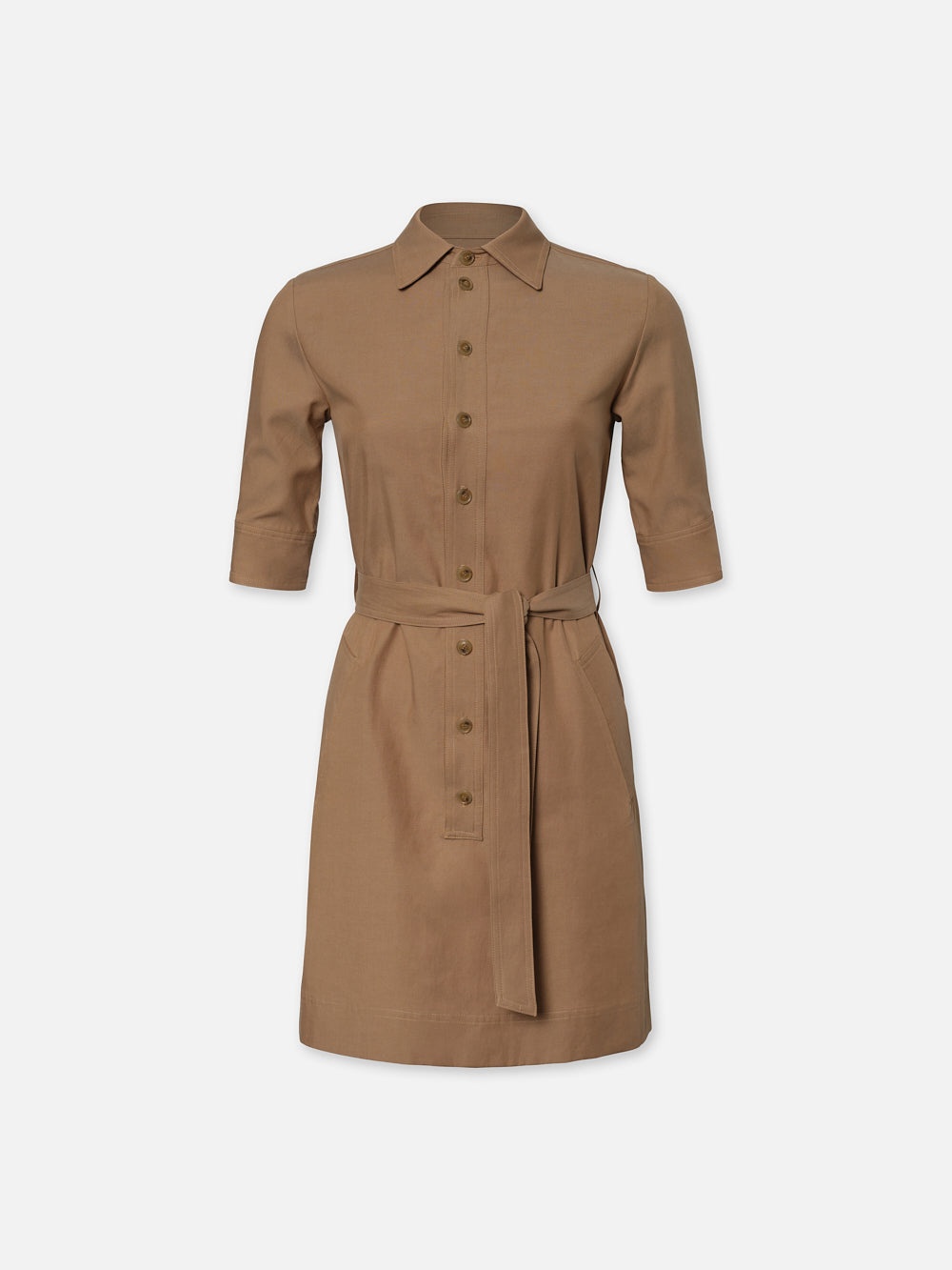 Belted Trench Dress in Khaki - 1