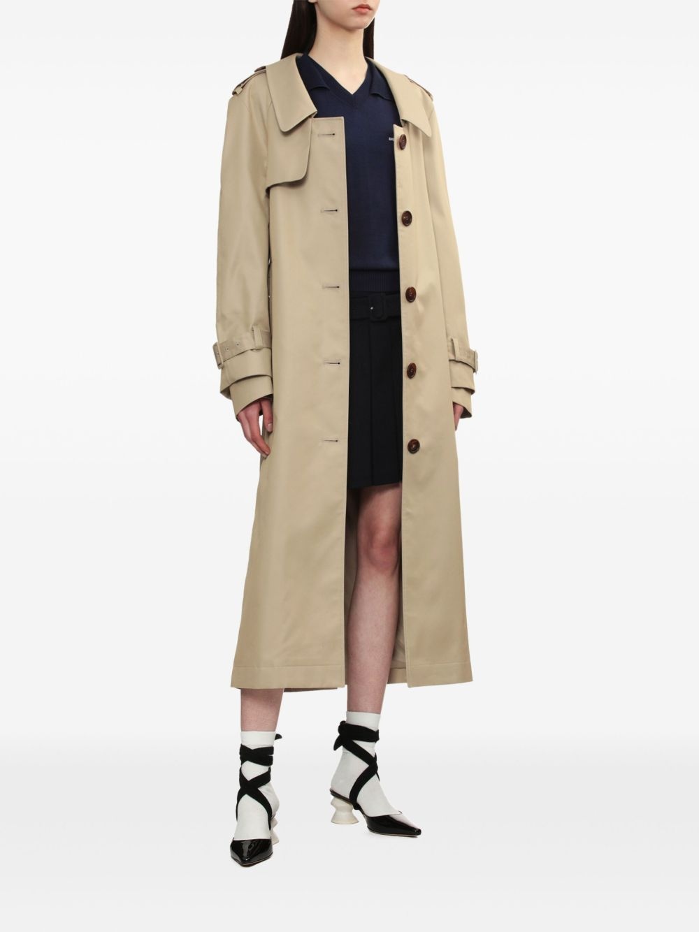 button-up trench coat - 2