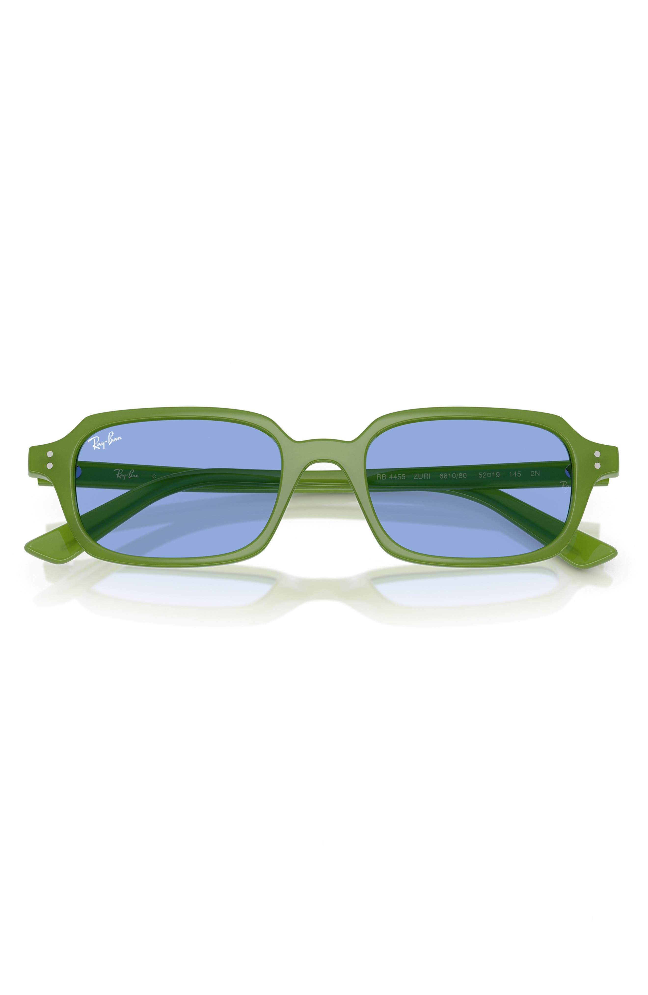 Ray-Ban Zuri 52mm Rectangle Sunglasses in Cloudy Jungle Green Blue at Nordstrom - 4