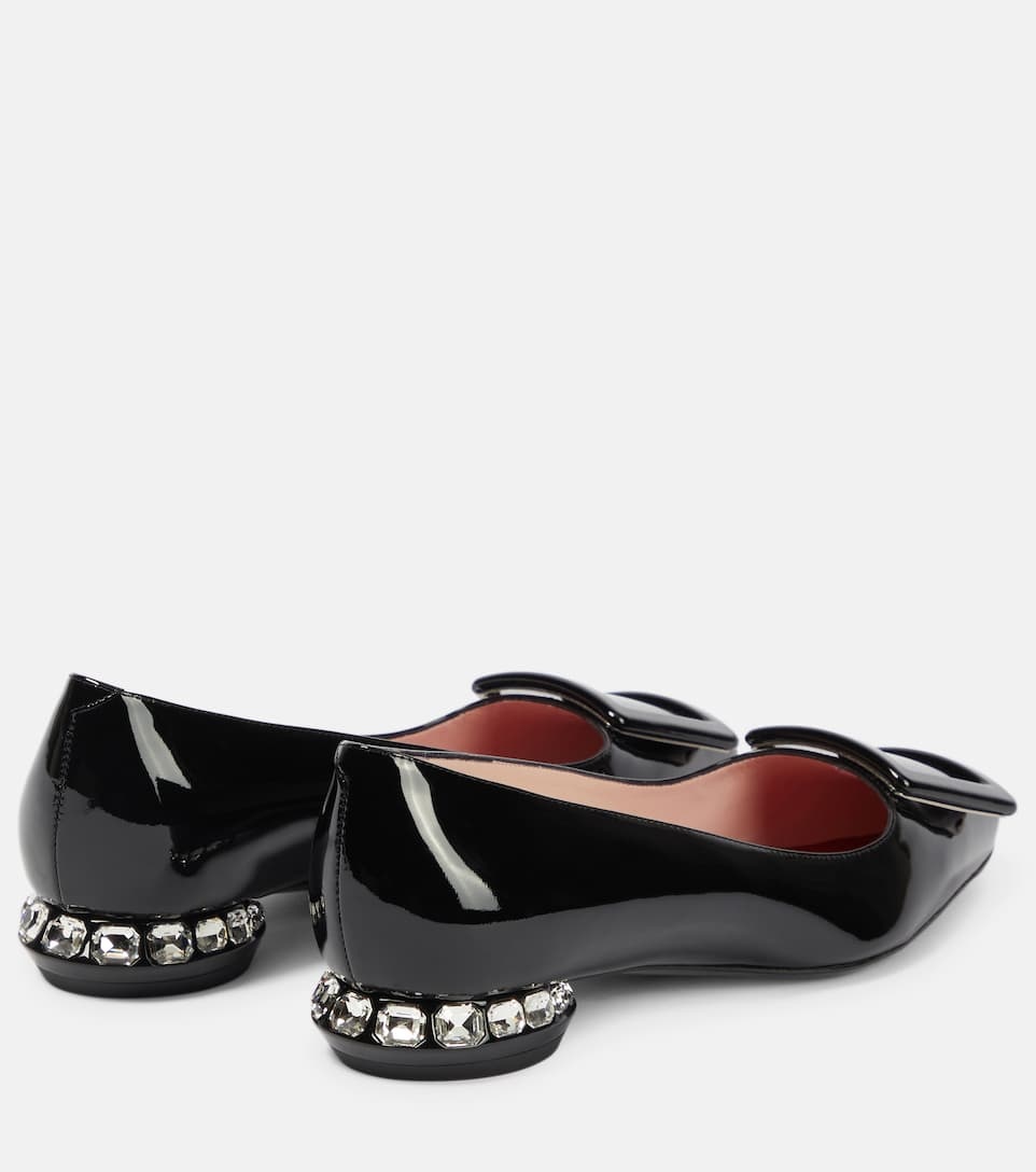 Strass Heel patent leather ballet flats - 3