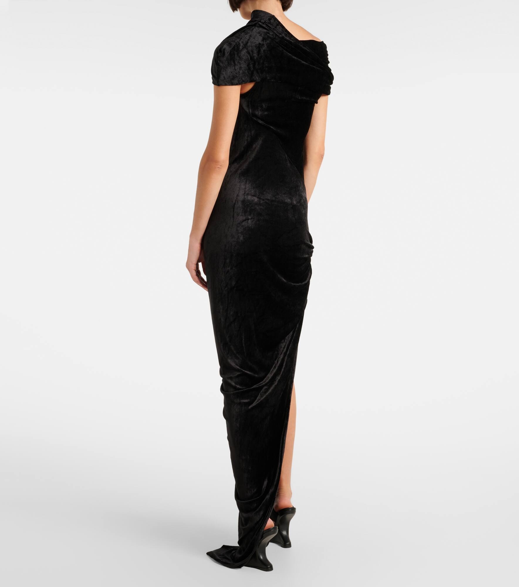 Lola asymmetric velvet gown - 3