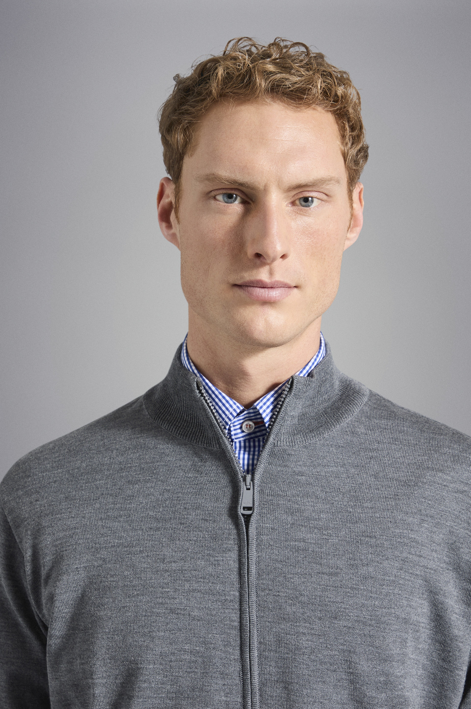 MERINO WOOL FULL ZIP SWEATER WITH ICONIC BADGE - 4