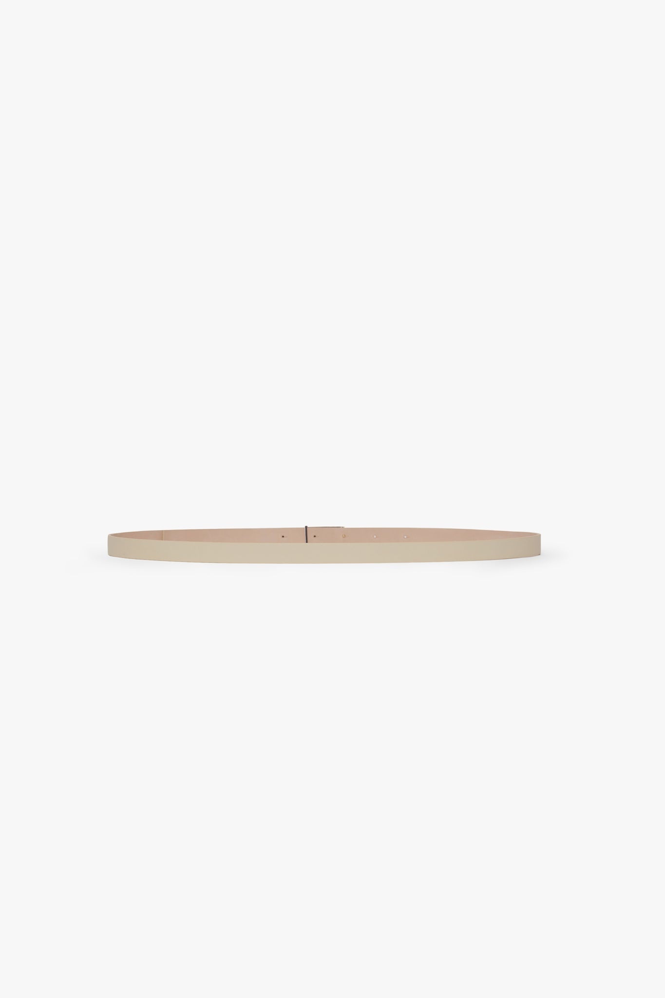 Tonal Micro Frame Belt In Ivory Smooth Leather - 4