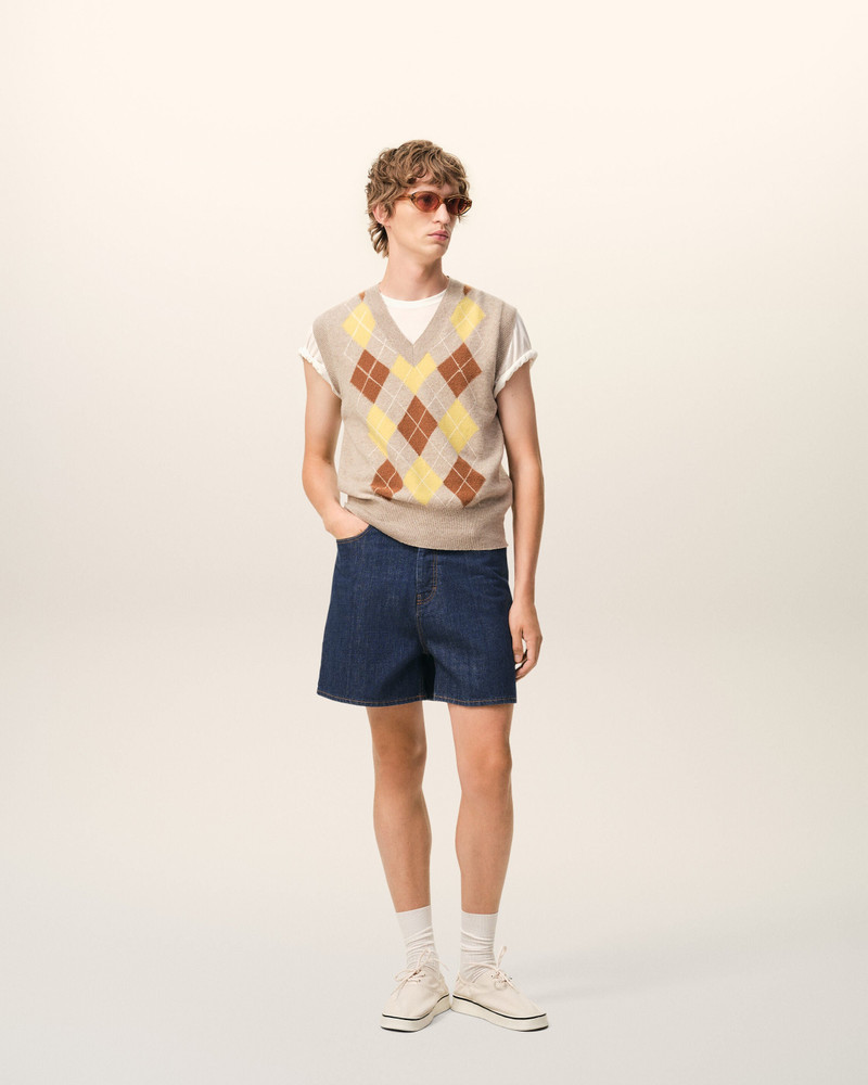 AMI Paris BLUE COTTON SHORTS WITH AMI PARIS HERITAGE LABEL outlook