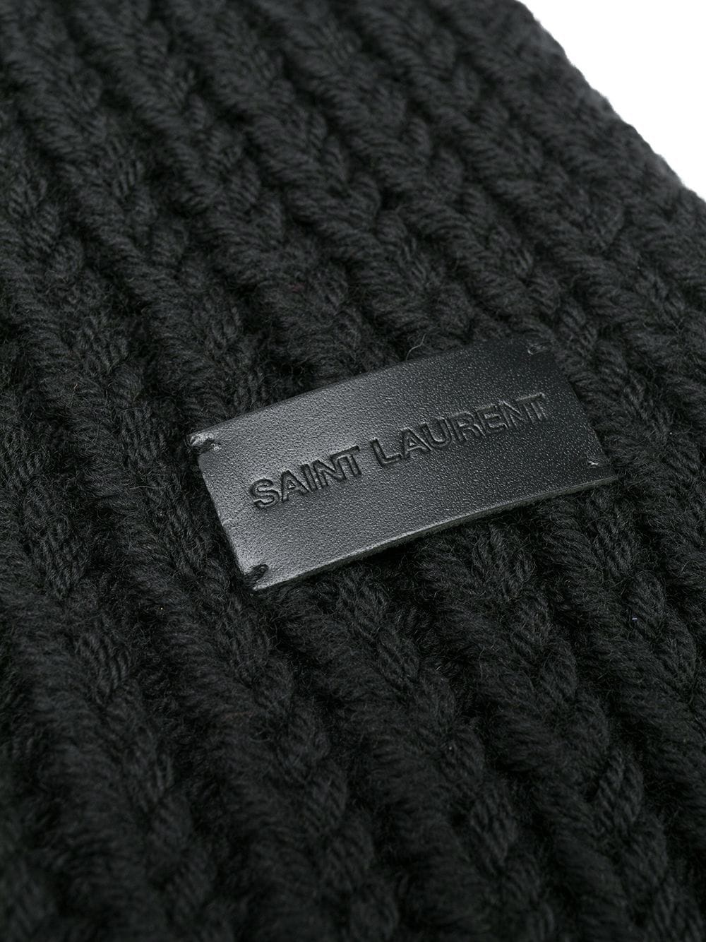 logo patch fringed scarf - 3