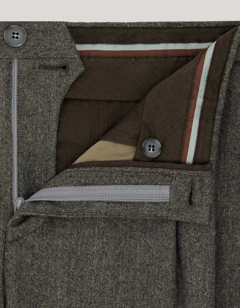 TAUPE FLANNEL IMPECCABILE WOOL CHINOS WITH TWO DARTS 5