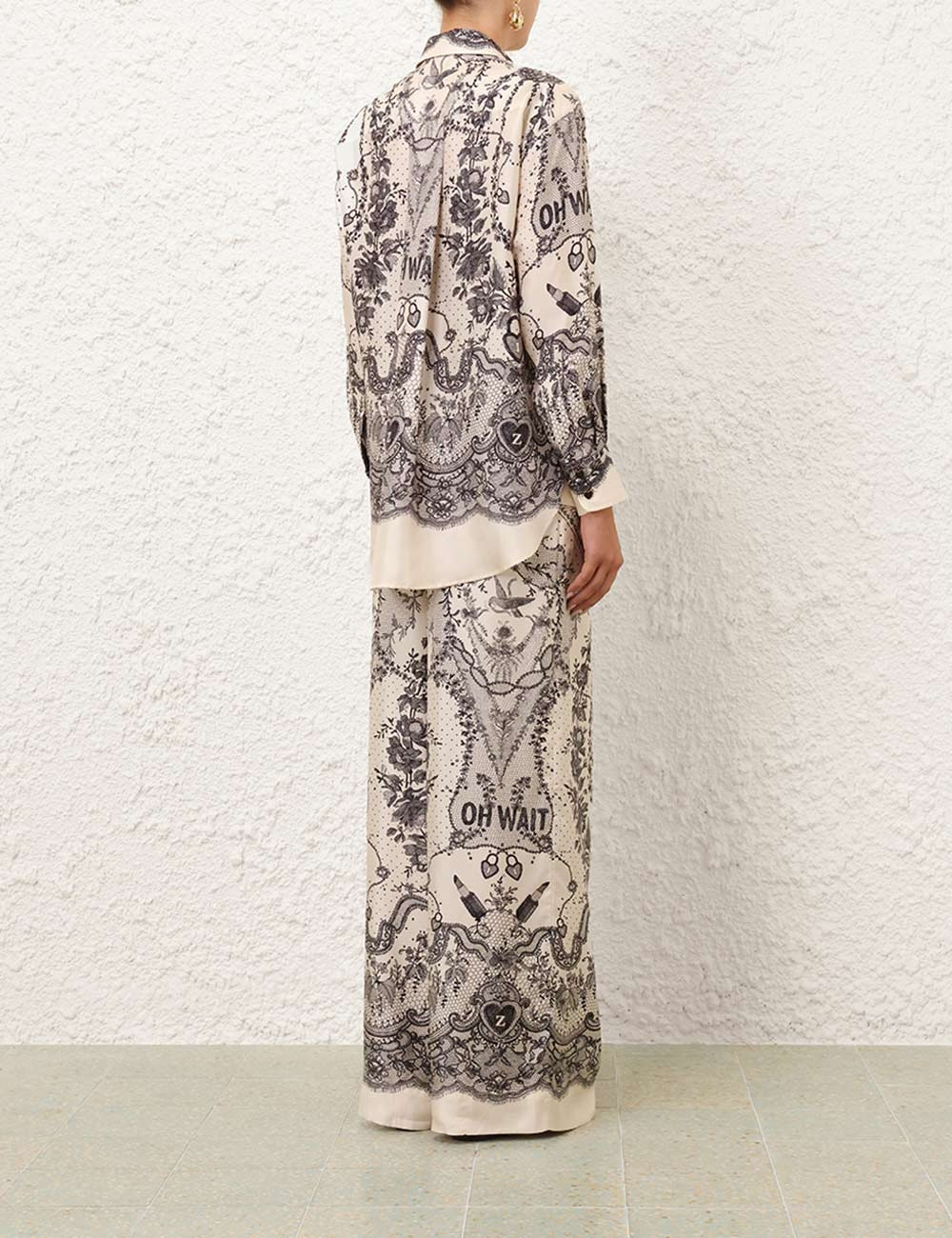 Crush Draw Waist Pant Ivory Locket - 5